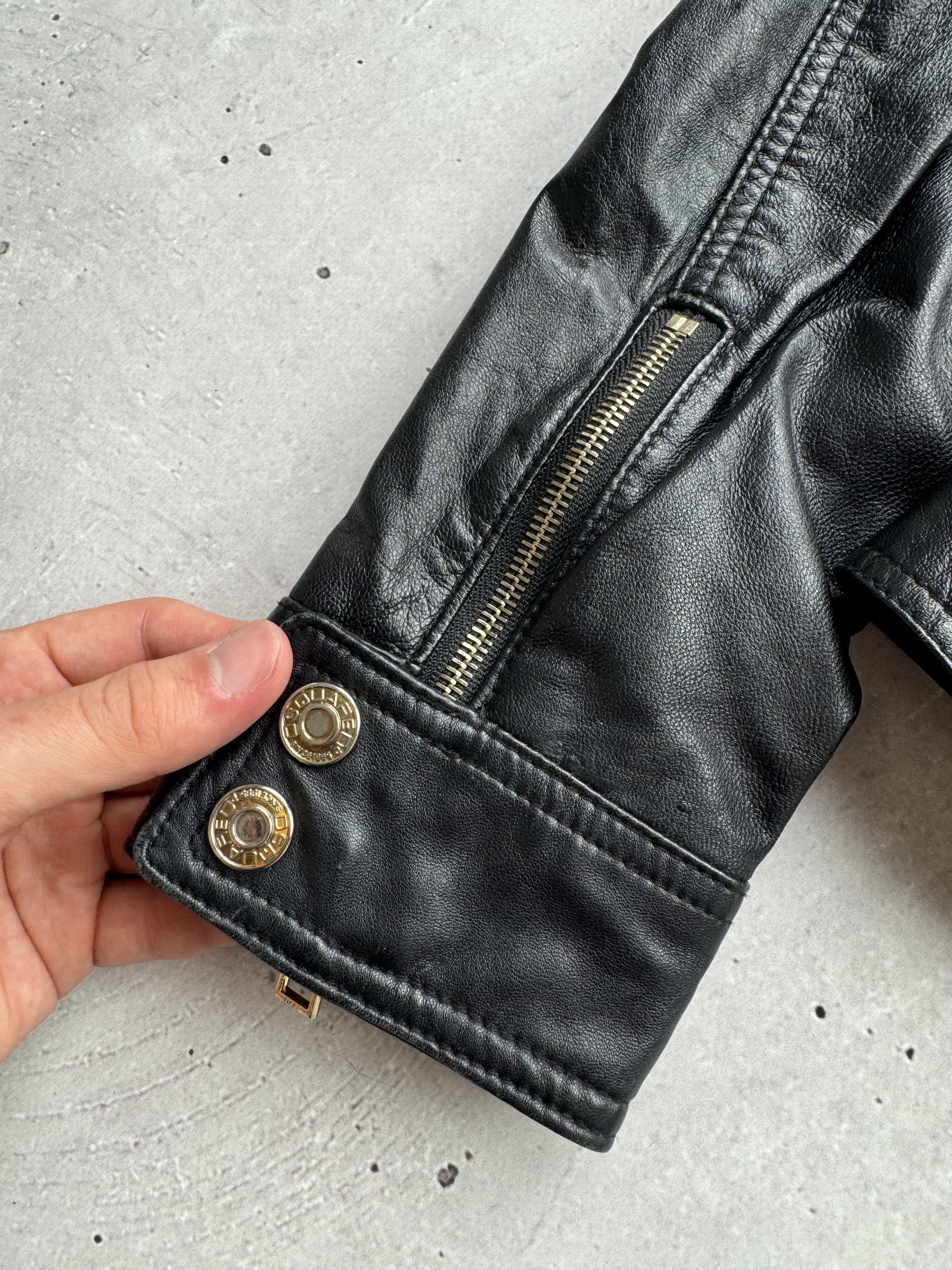 Dsquared2 × Genuine Leather × Vintage Dsquared2 Multi Zipped Lamb Leather Bomber Jacket Size M / US 6-8 / IT 42-44 - 4 Thumbnail