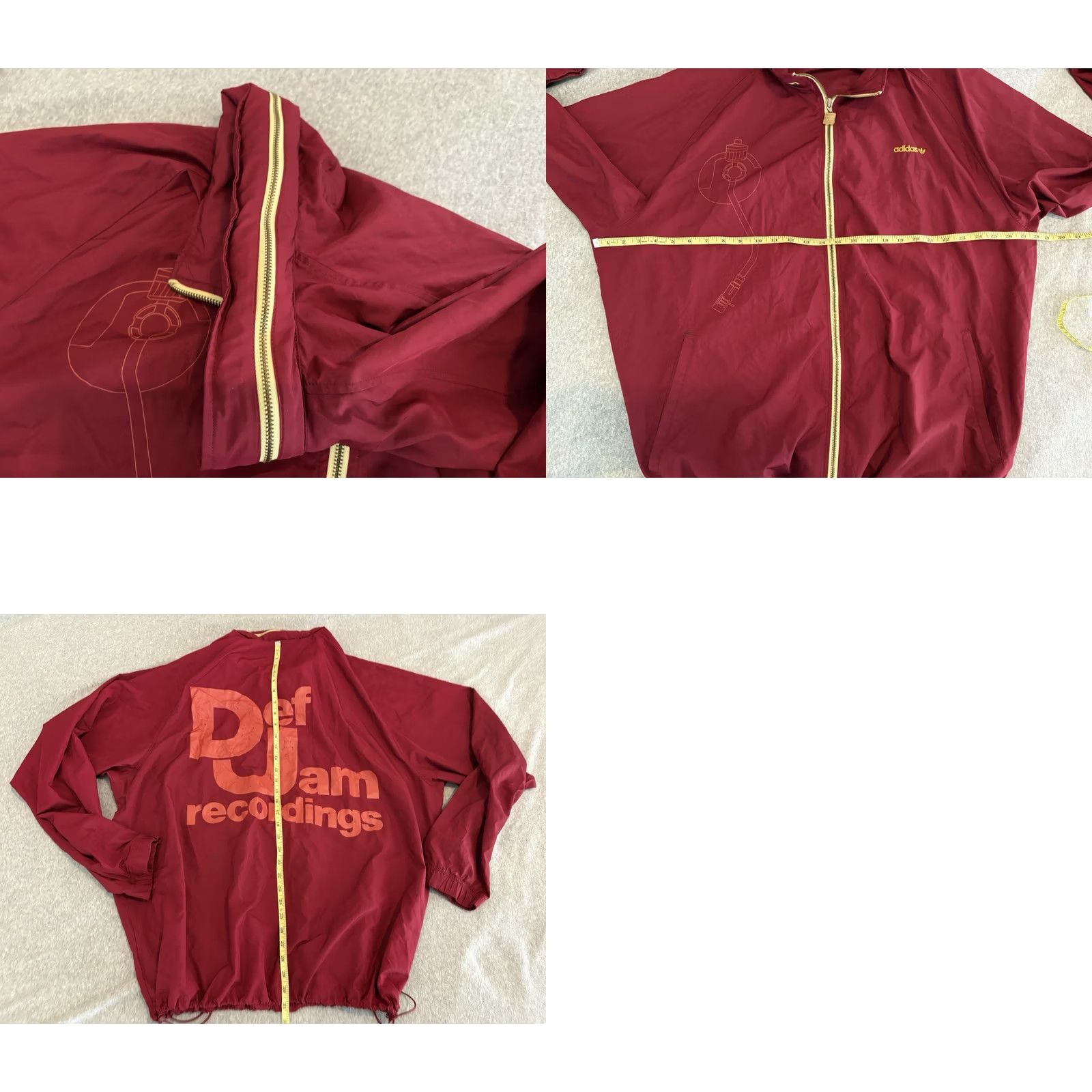 Adidas VINTAGE adidas x Def Jam Recordings DMC Red Windbreaker Jacket Mens 3XL Red Windbreaker 80s 90s Hip Hop Hooded Full Zip Collared Lightweight Size US XXL / EU 58 / 5 - 8 Thumbnail