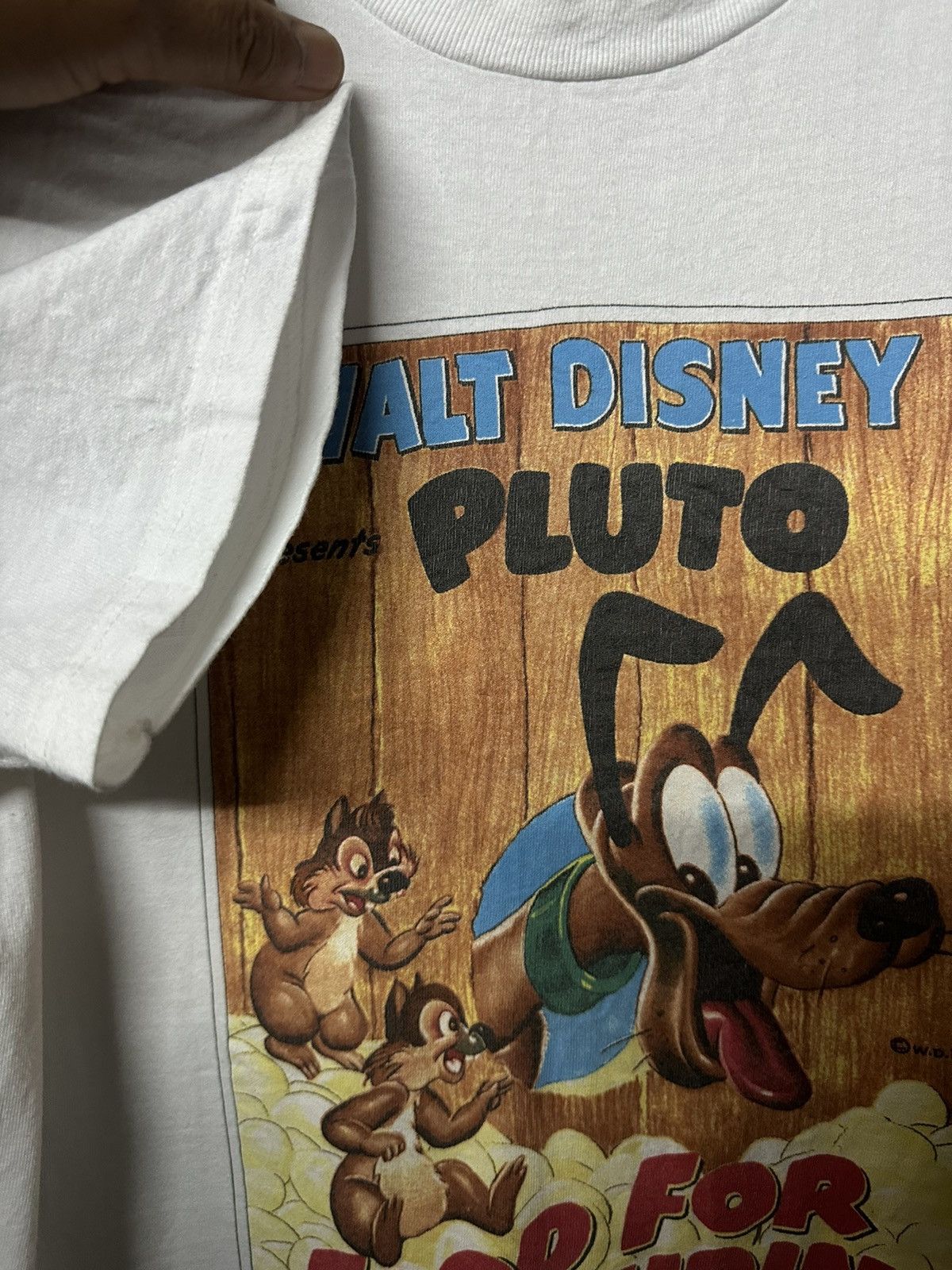 Cartoon Network × Disney × Vintage Vintage 90s Walt Disney Pluto Food For Fueden Cartoon Tee Size US L / EU 52-54 / 3 - 6 Thumbnail