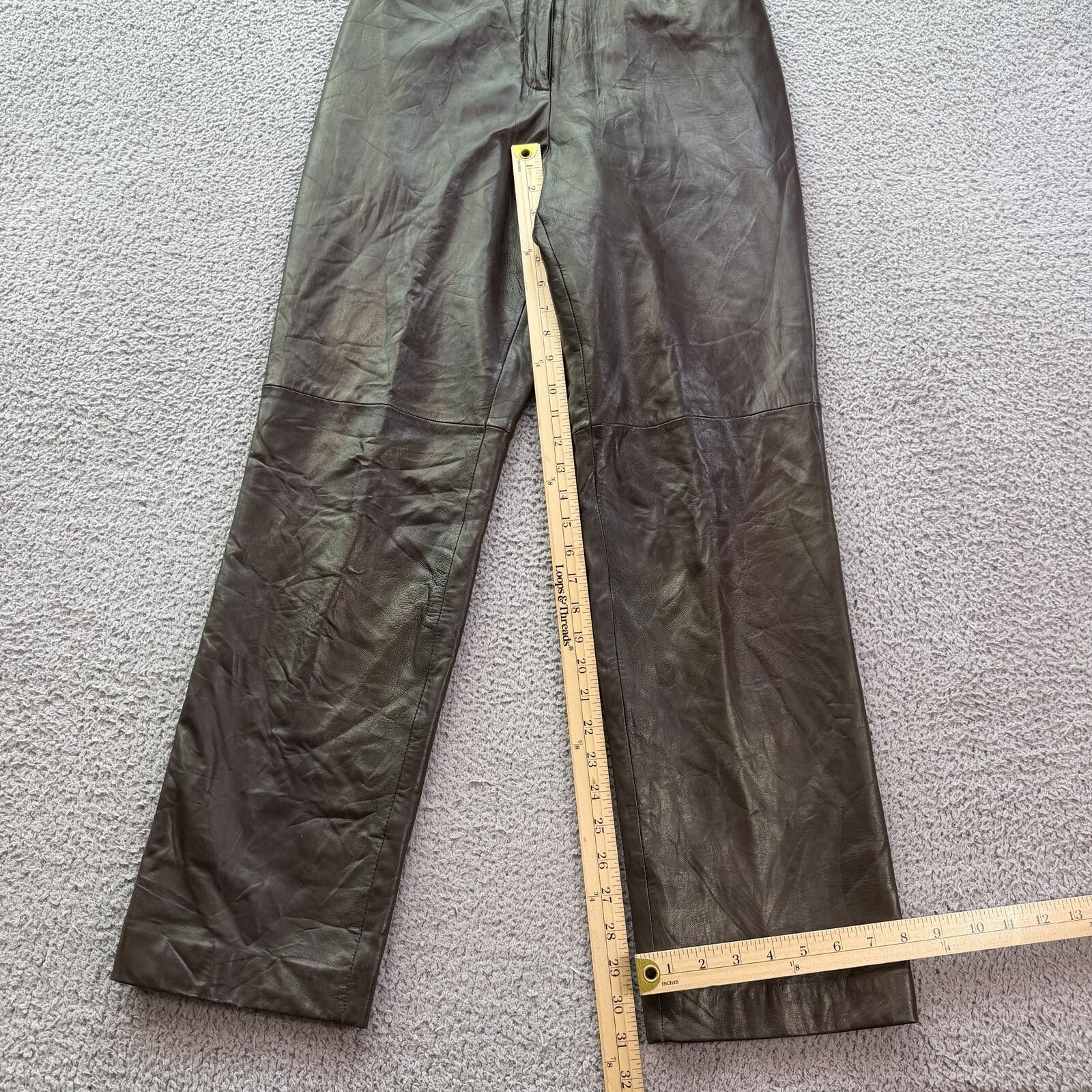 Nordstrom Vintage Y2K Nordstrom Brown Lambskin Leather Pants Womens 8 Size 30" / US 8 / IT 44 - 4 Thumbnail