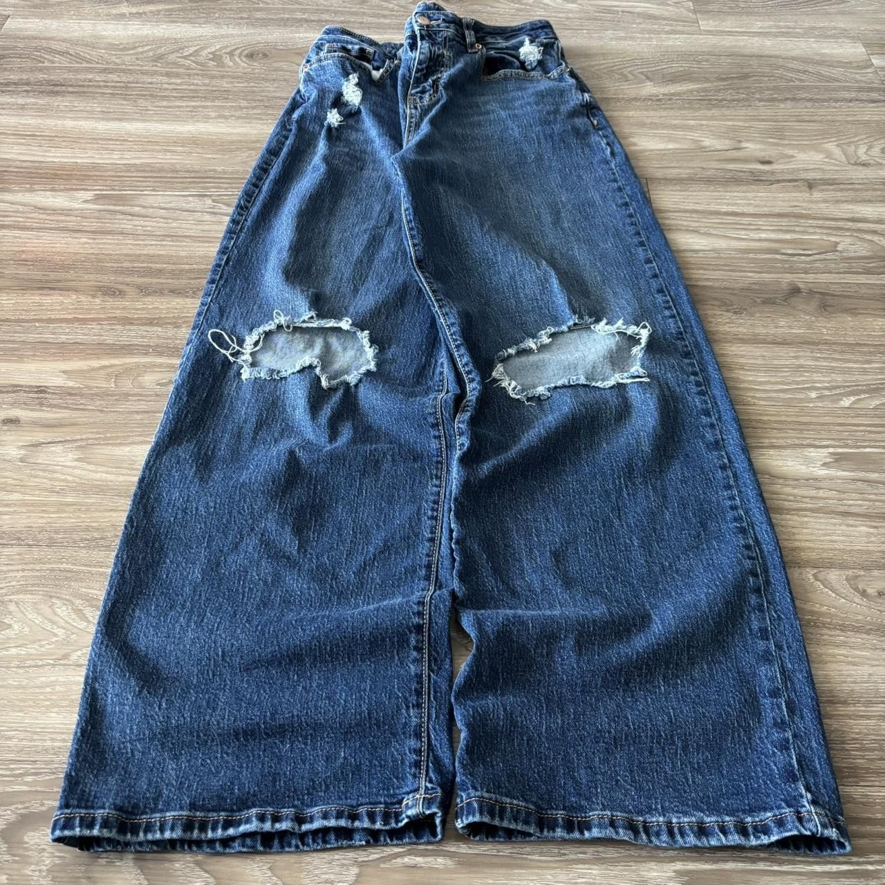 Japanese Brand Crazy Vintage Y2K/2000s Baggy Skater Style Wide Leg Distressed Denim Jeans! 30x31 Size US 30 / EU 46 - 3 Thumbnail