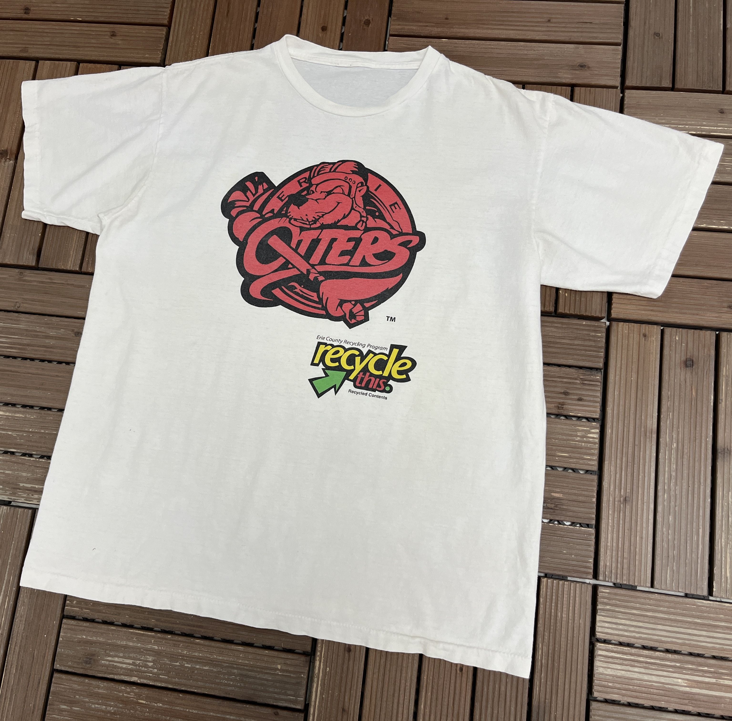 Vintage Erie Otters Hockey Vintage White T-Shirt Tee Size US XL / EU 56 / 4 - 3 Thumbnail