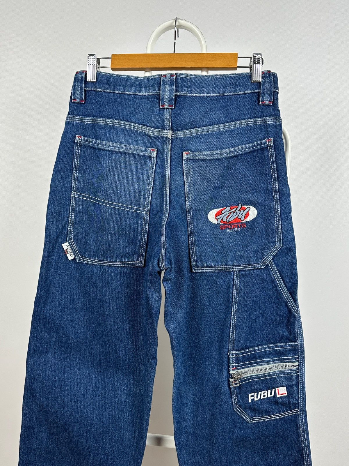 Fubu Vintage Fubu Sports Cargo Baggy Denim Pants Rap Style Size US 28 / EU 44 - 13 Thumbnail