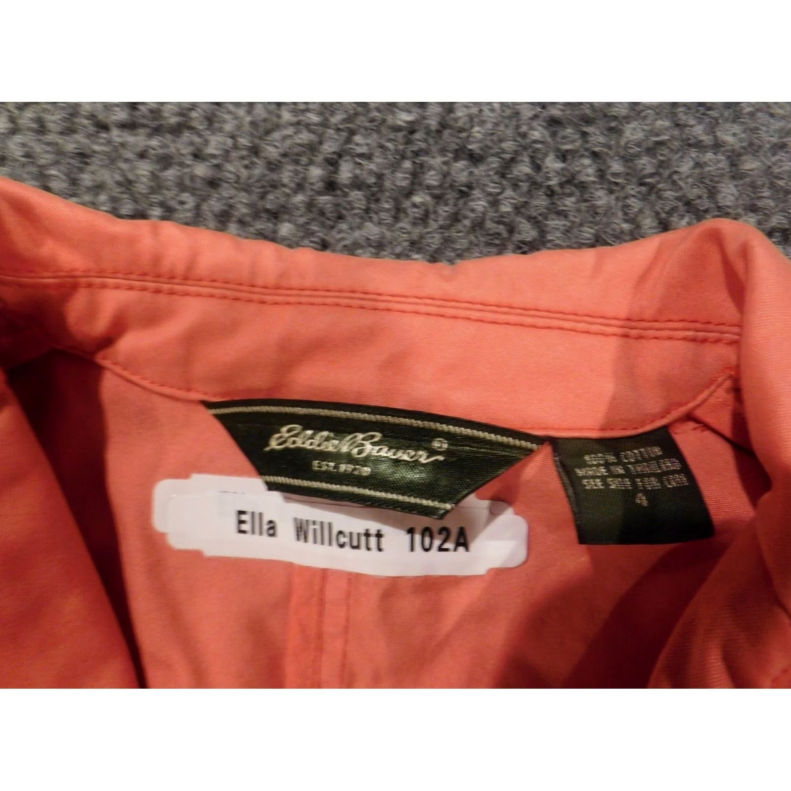 Eddie Bauer Eddie Bauer Womens Jacket Orange 4 Button Cotton Embroidered Peanuts Collar Mid-Length Casual Fall Spring Women Low Pockets Size S / US 4 / IT 40 - 6 Thumbnail