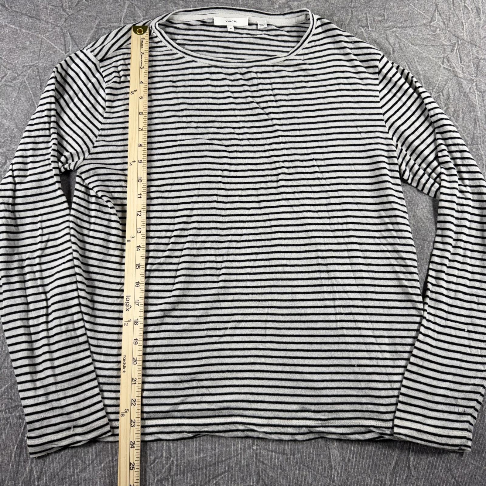 Vince Vince Shirt Women's M Grey Black Long Sleeve Wool Blend Size M / US 6-8 / IT 42-44 - 3 Thumbnail