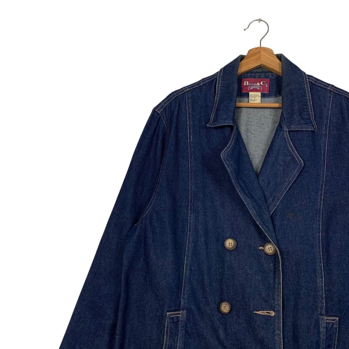 Denim & Co. DENIM & CO Jeans Wear Double Breasted Denim Jacket #2178-C96 Size US L / EU 52-54 / 3 - 6 Thumbnail
