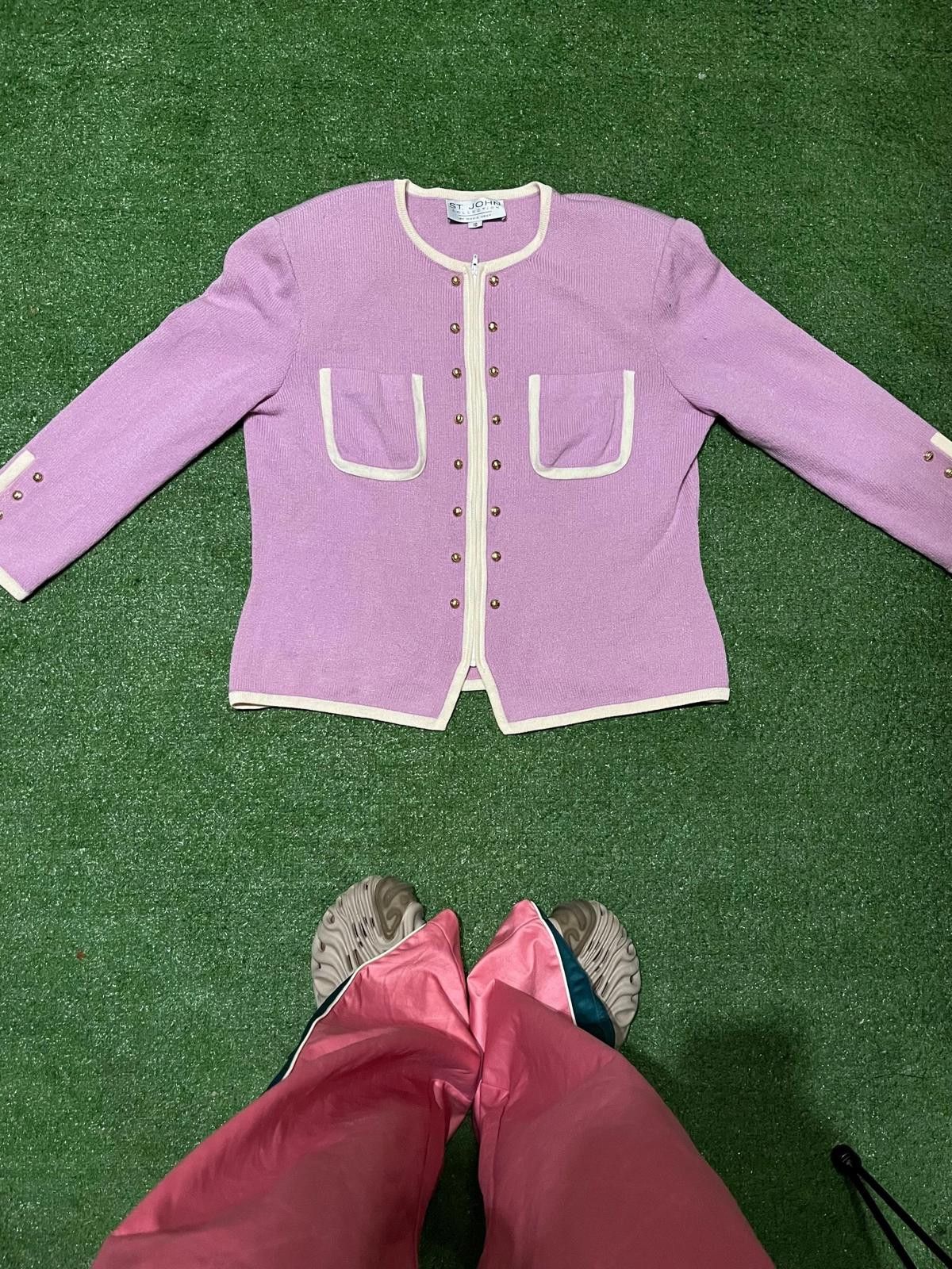 St. John St. John Lavender Knit Jacket with Gold Buttons Size ONE SIZE - 1 Thumbnail