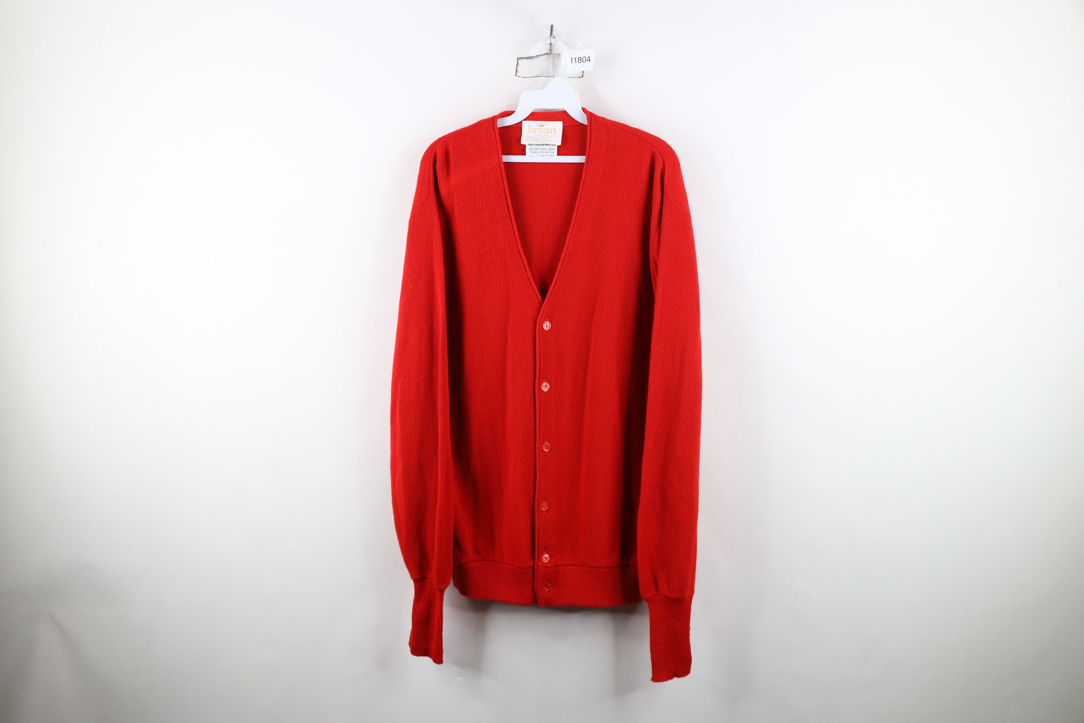 Vintage Vintage 70s Streetwear Faded Knit Cardigan Sweater Red USA Size US L / EU 52-54 / 3 - 1 Thumbnail