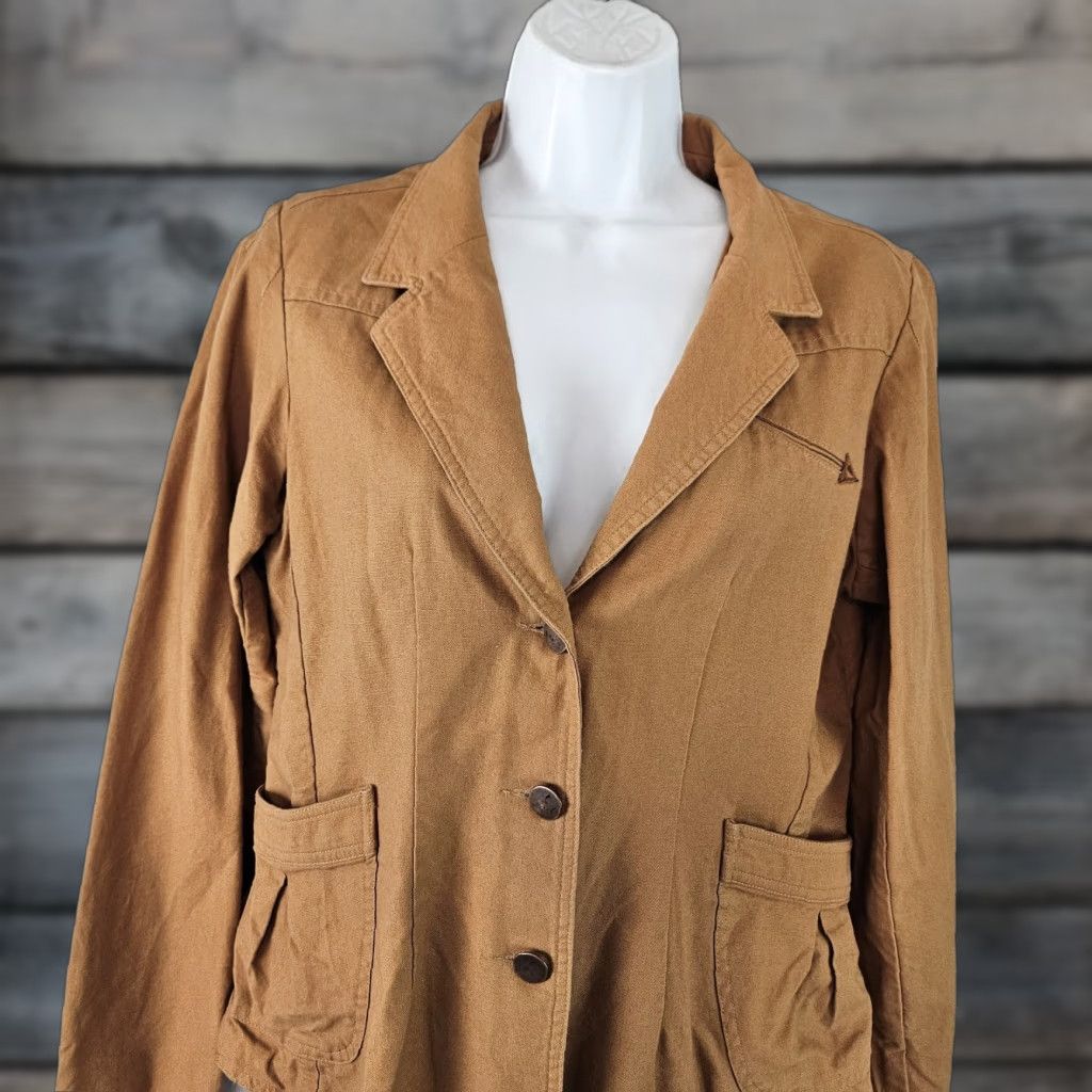 Vintage Cruel Girl Blazer Shirt Womens L Cotton Brown Solid Button Front Front Cotton Size Large Size L / US 10 / IT 46 - 1 Thumbnail