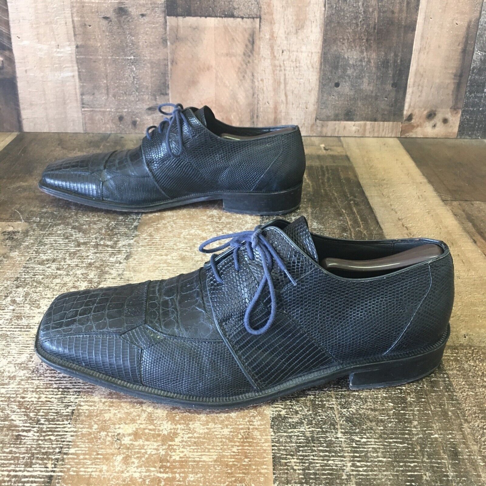 David Eden David Eden Crocodile Oxford Square Toe Shoes Mens 11.5 Size US 11.5 / EU 44-45 - 11 Thumbnail