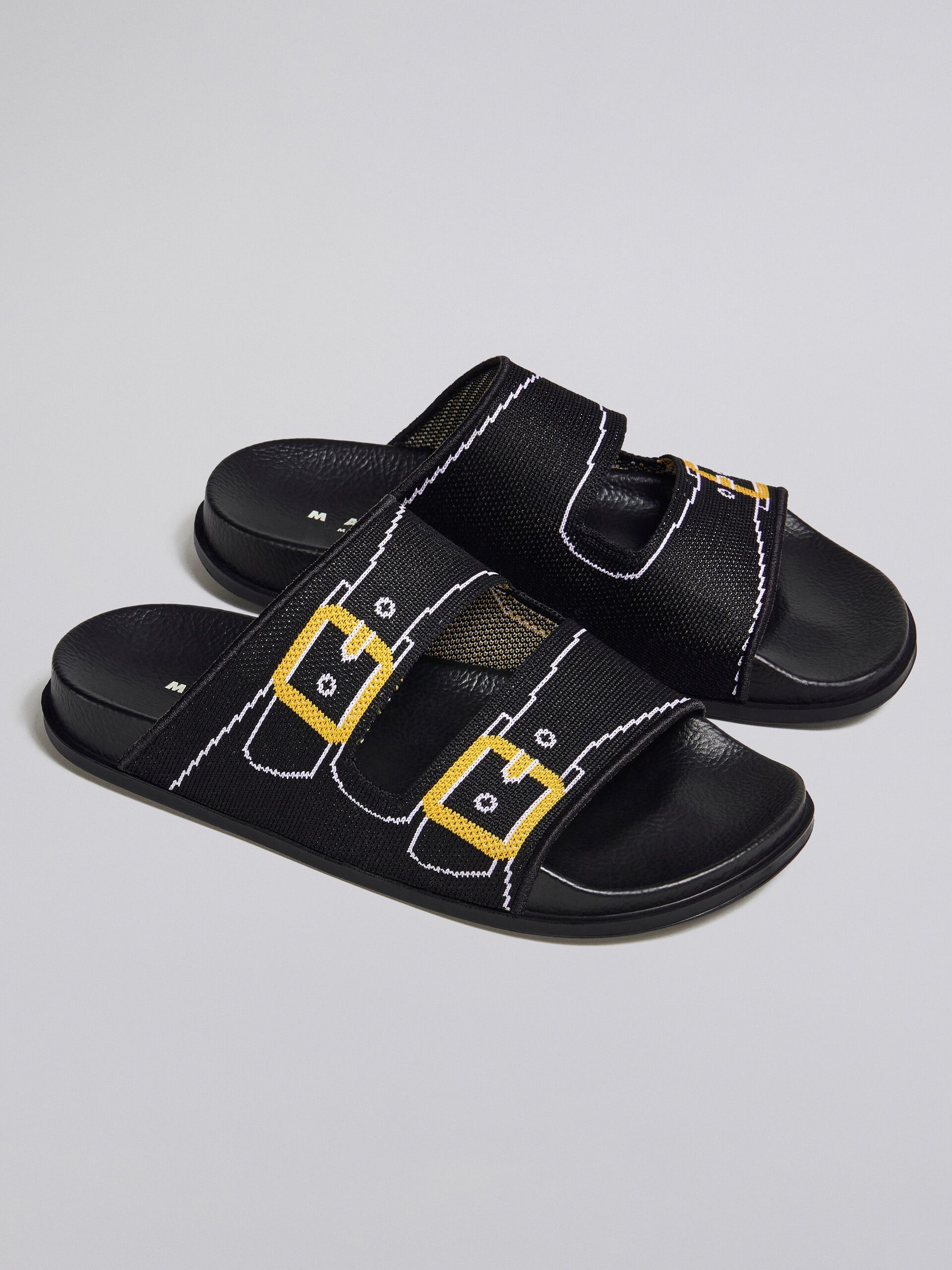 Marni o1w1db10325 Jacquard Two Strap Slide in Black Size US 12 / EU 45 - 5 Thumbnail