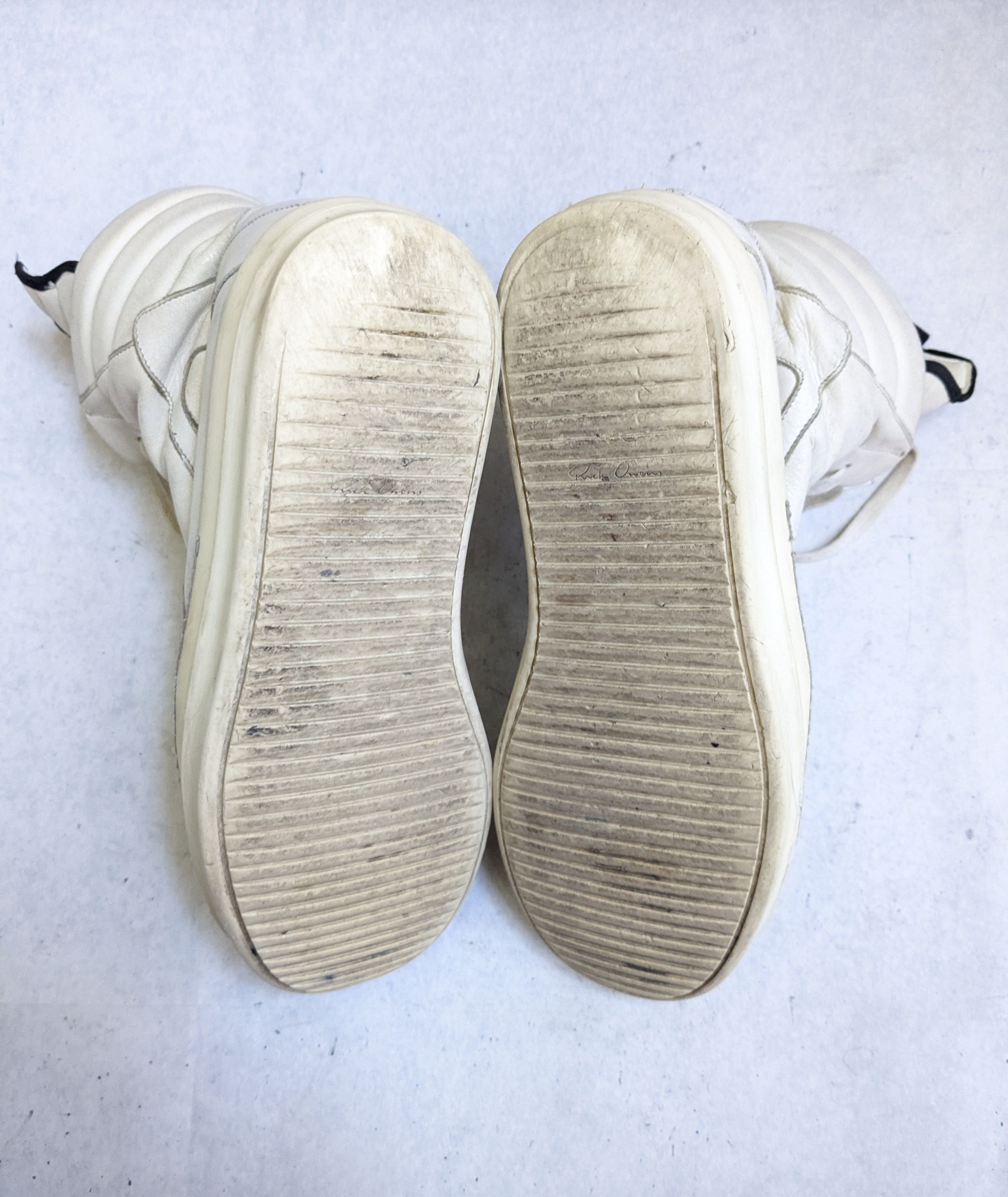 Rick Owens Rick Owens Geobaskets White 9 42 Leather High Tops Size US 9 / EU 42 - 19 Thumbnail