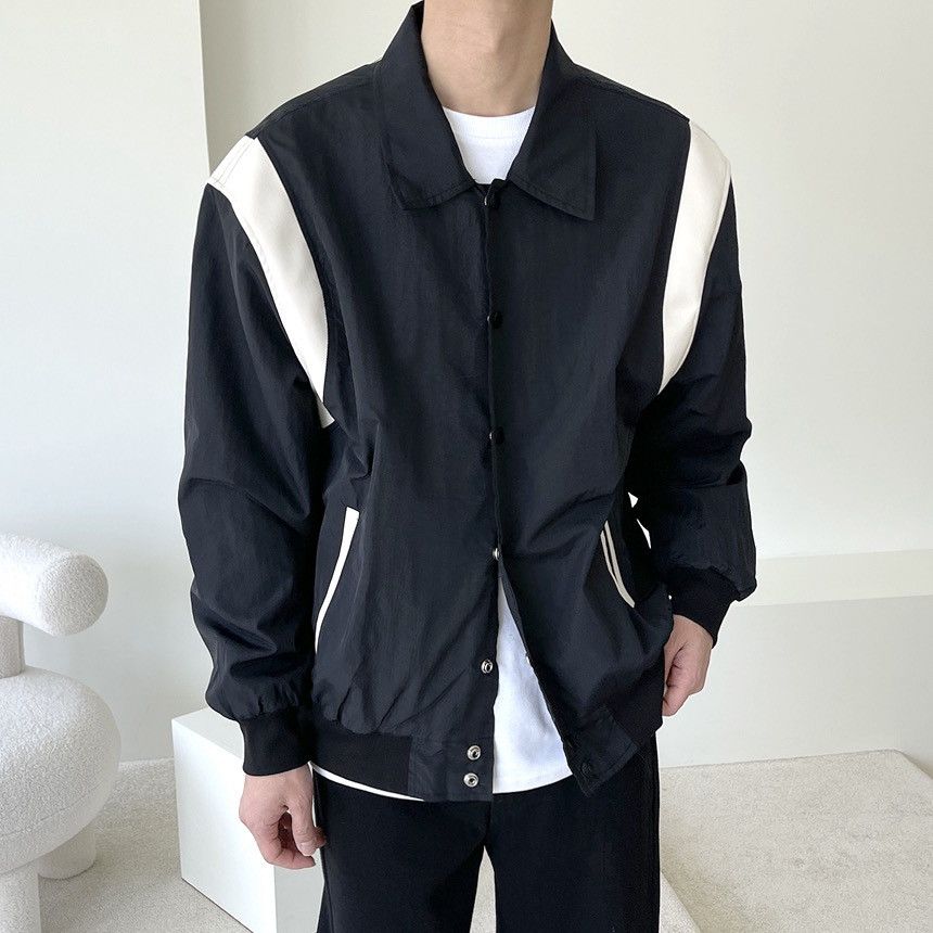 Beams Plus Rogermoore Lightweight Varsity Windbreaker Jacket Black Size US L / EU 52-54 / 3 - 15 Thumbnail