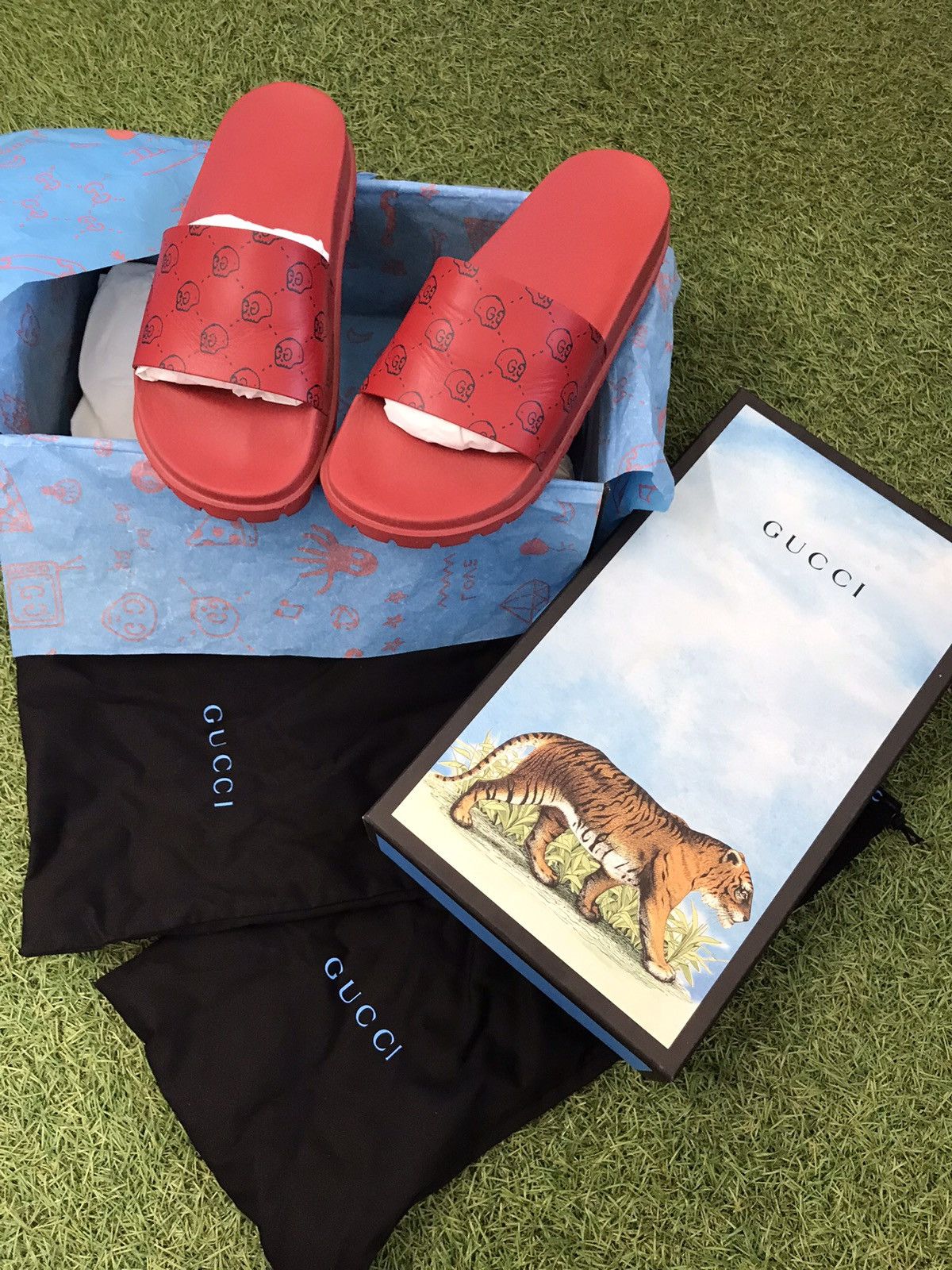 Gucci Rare Gucci Ghost Web Slides Troubled Andrew Collab Size US 8.5 / EU 41-42 - 9 Thumbnail