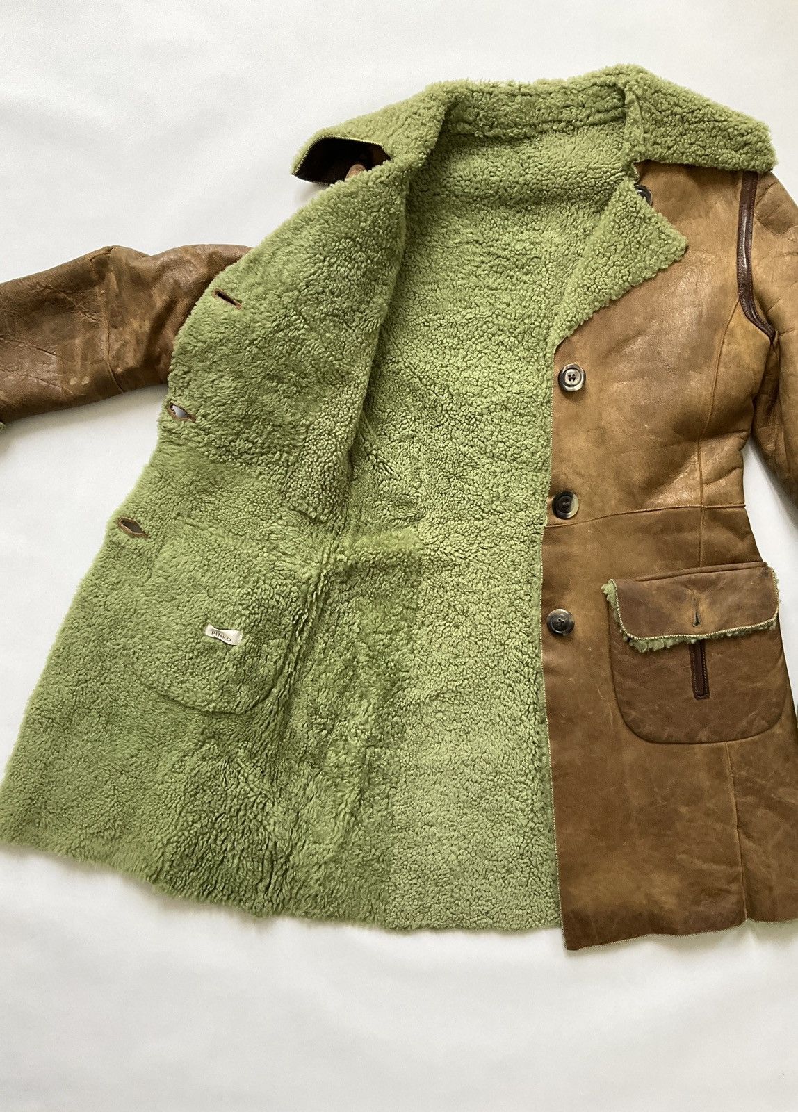 Vintage Vintage leather coat with green fur lining Size S / US 4 / IT 40 - 8 Thumbnail