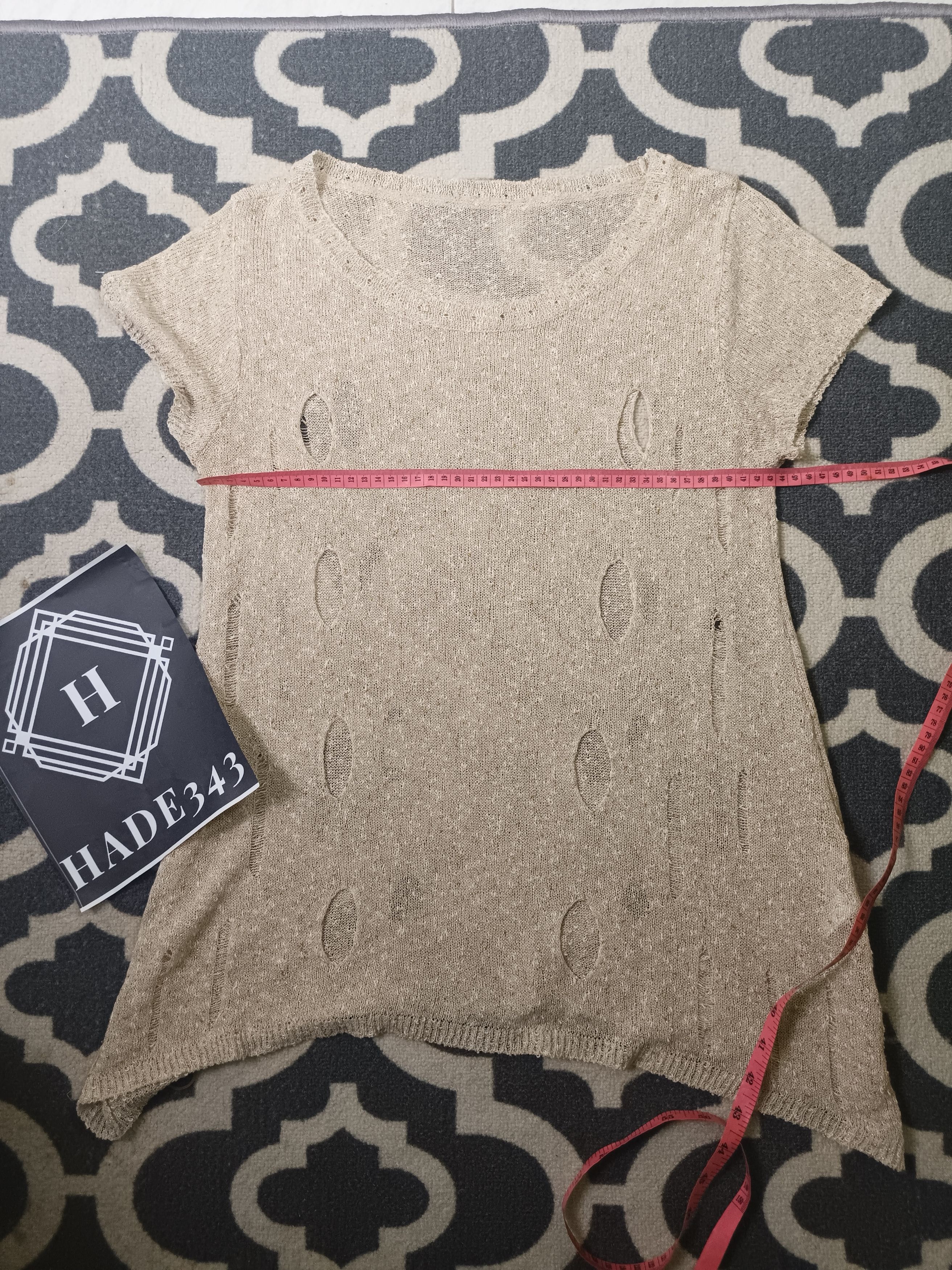 Japanese Brand JOINUS Distressed Glittery Knited Top Size XL / US 12-14 / IT 48-50 - 3 Thumbnail