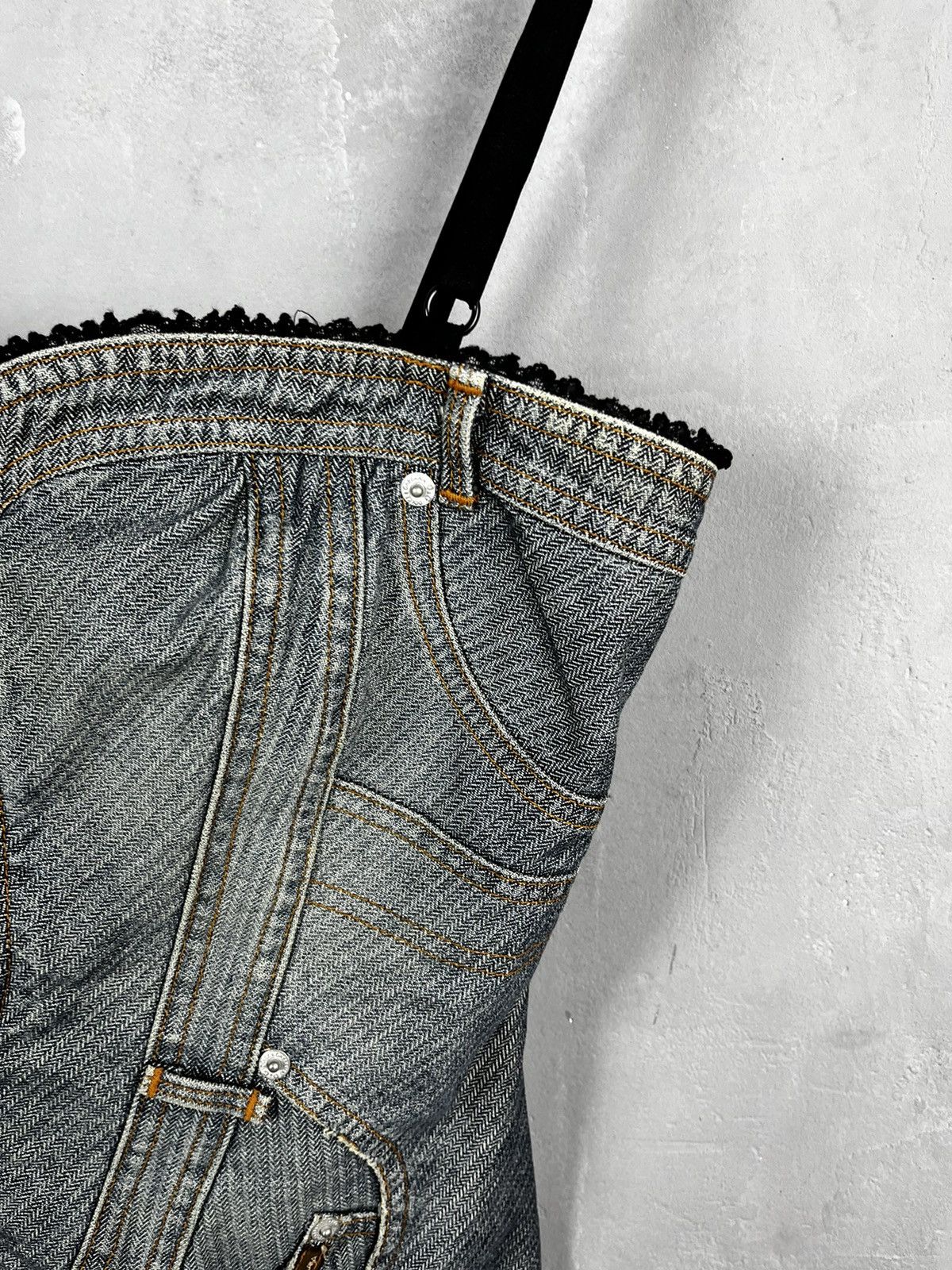 Dolce & Gabbana × Hysteric Glamour VINTAGE DOLCE & GABBANA JEAN DENIM BUSTIER TOP WITH LACE Size M / US 6-8 / IT 42-44 - 3 Thumbnail