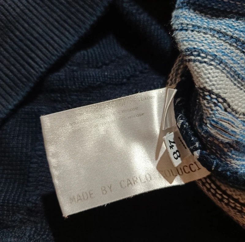 Carlo Colucci Carlo Colucci Limited Ed Black Blue 3D Sweater Crewneck M 48 Size US M / EU 48-50 / 2 - 14 Thumbnail