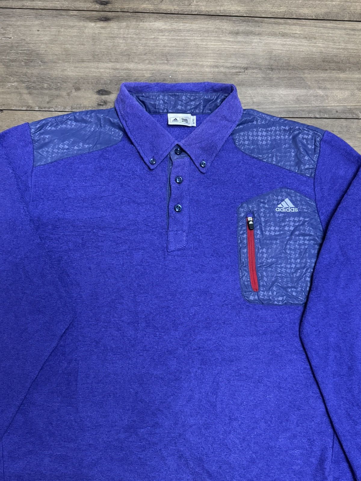 Adidas ADIDAS FLEECE POLO RARE Size US L / EU 52-54 / 3 - 3 Thumbnail