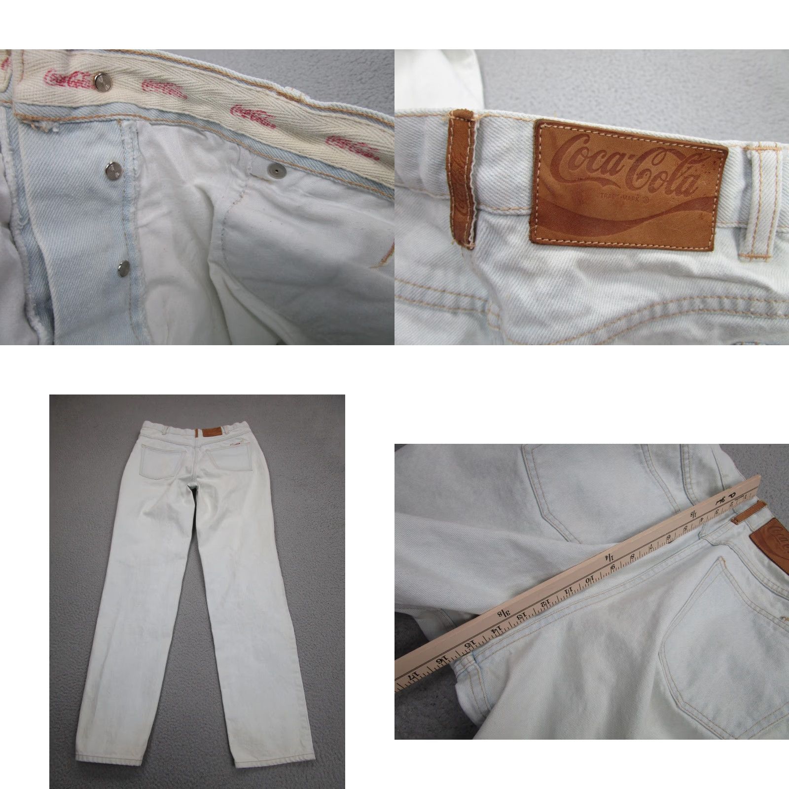 Vintage VINTAGE Coca-Cola Jeans Mens 32x33 Light Wash Blue Button Fly 90s Grunge Work Mens Jeans Blue Size US 32 / EU 48 - 11 Thumbnail