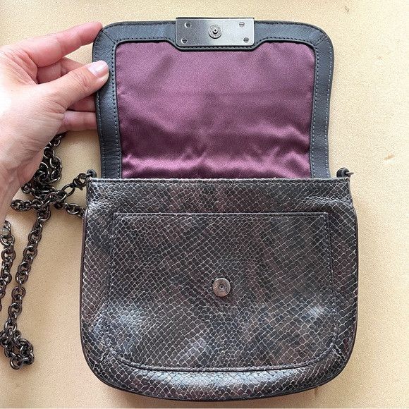 Coach Vintage Coach Gray Kristin Snakeskin Leather Crossbody Bag Size ONE SIZE - 7 Thumbnail