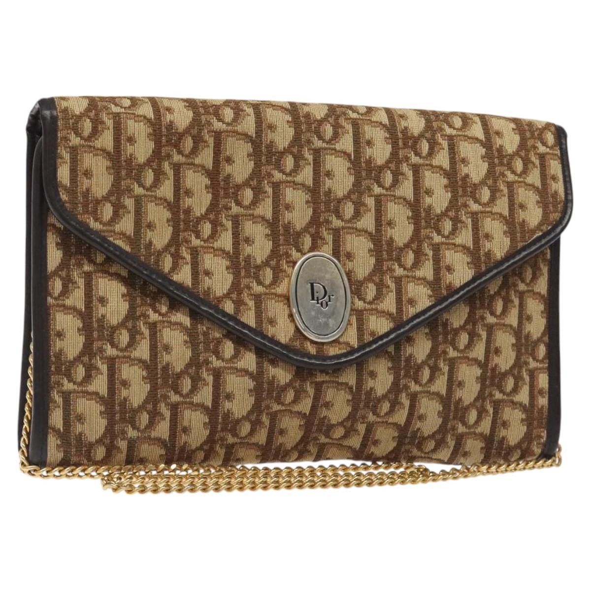 Dior DIOR Trotter Canvas Chain Shoulder Bag Brown Gold Size ONE SIZE - 1 Thumbnail