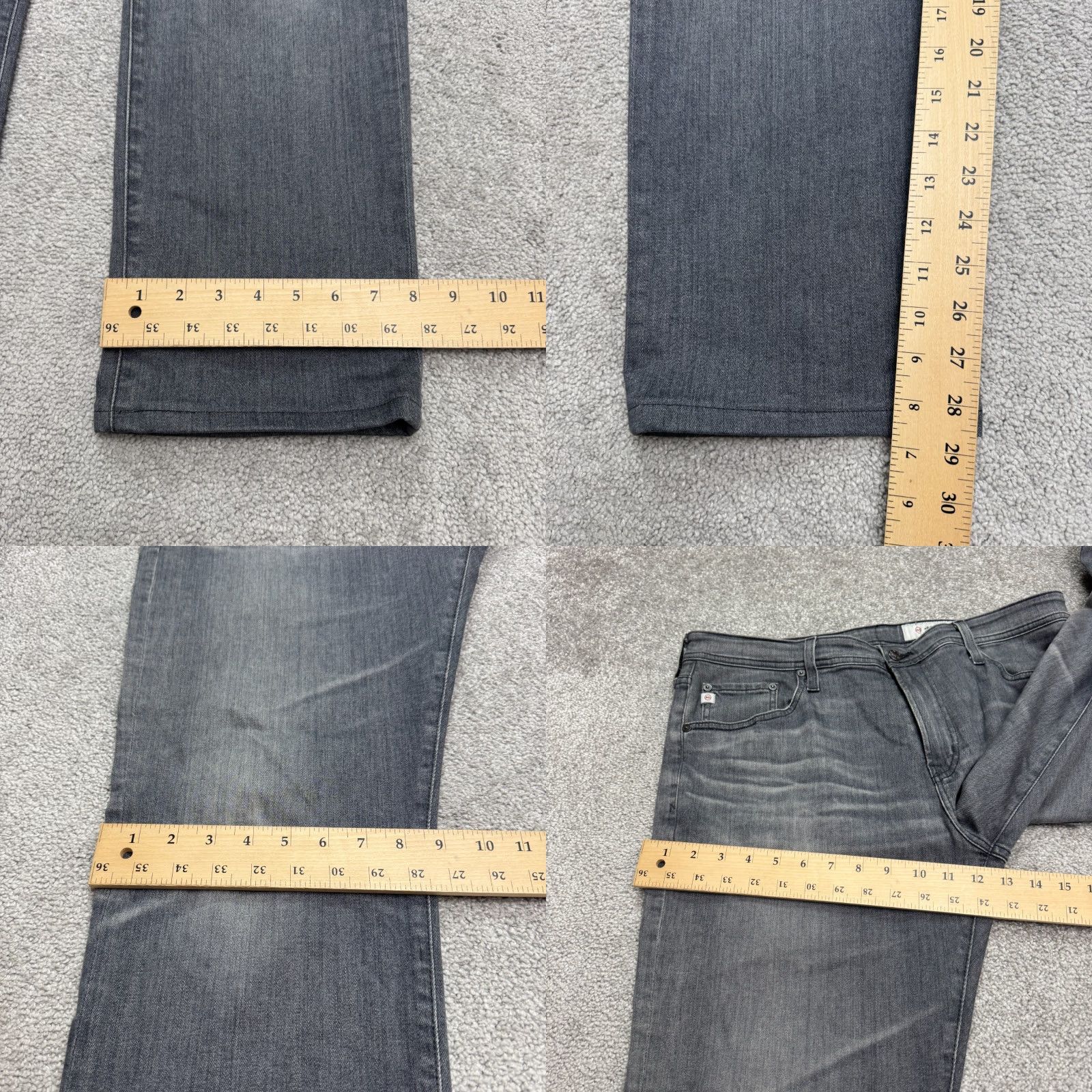 Denime AG Adriano Goldschmied Everett Jeans Slim Fit Straight Leg Mens 36R Gray Size US 36 / EU 52 - 9 Thumbnail