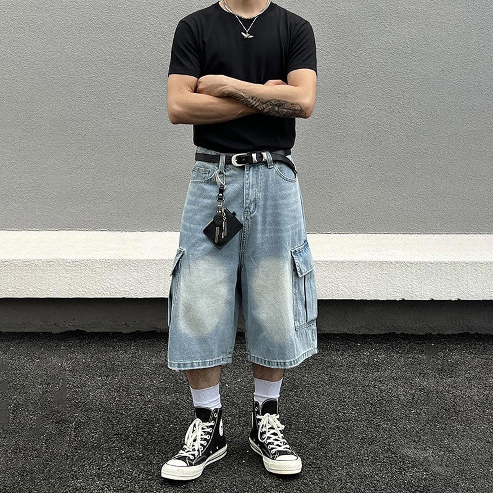 Jean Light Blue Cargo Denim Shorts / Jorts Size US 30 / EU 46 - 2 Thumbnail