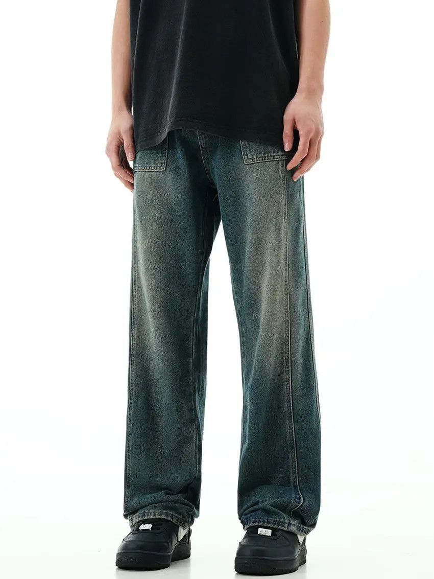 Designer × Japanese Brand Washed Vintage Faded Loose Fit Denim Trousers Size US 33 - 3 Thumbnail