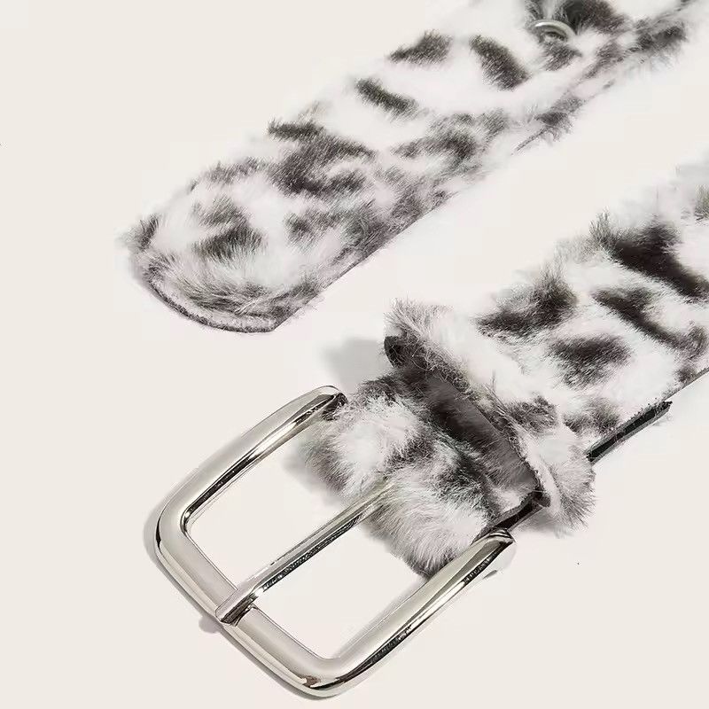 Japanese Brand Leopard Fur Style Pu Leather belt Size ONE SIZE - 4 Thumbnail