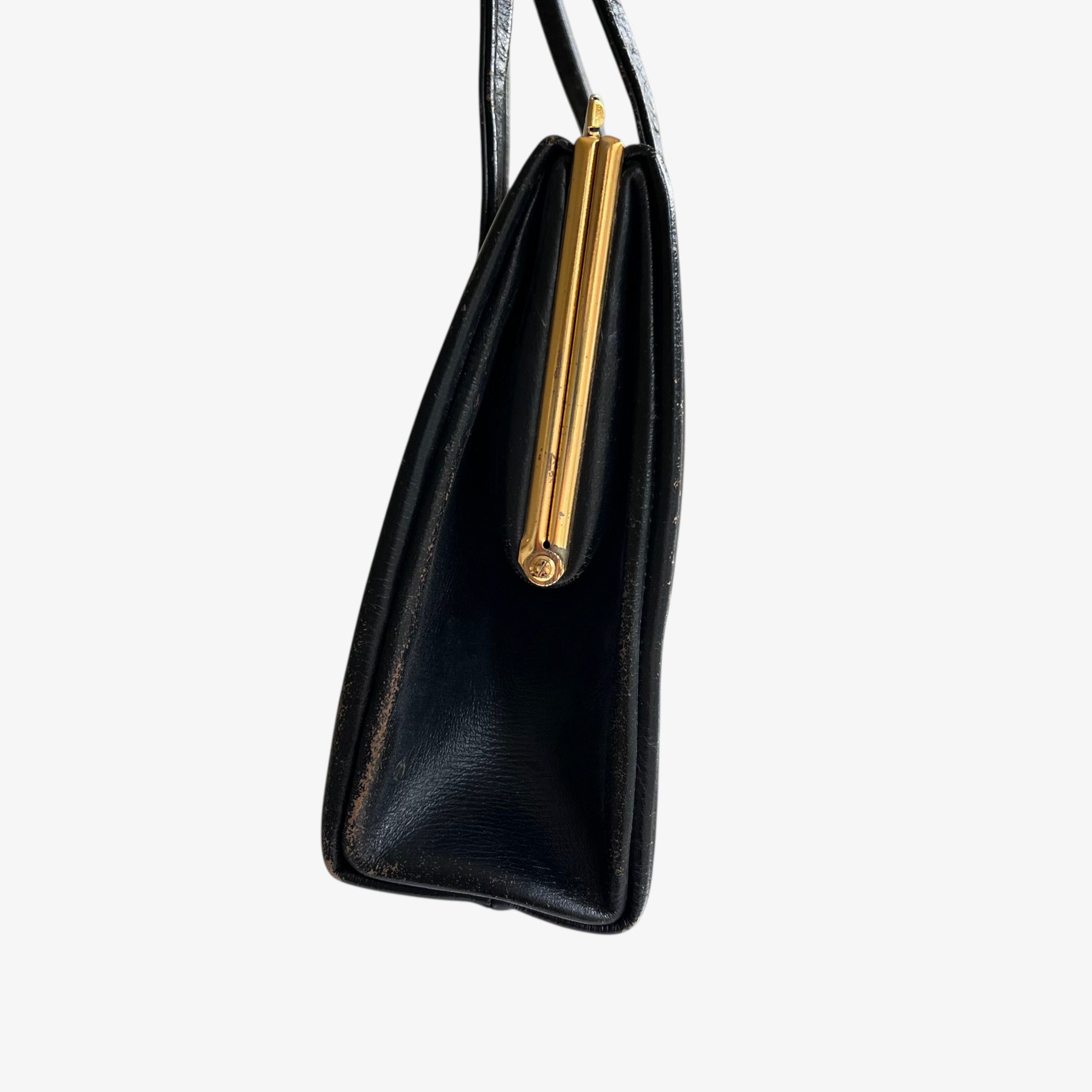 Other Vintage 1950s Black Leather Frame Bag Size ONE SIZE - 9 Thumbnail