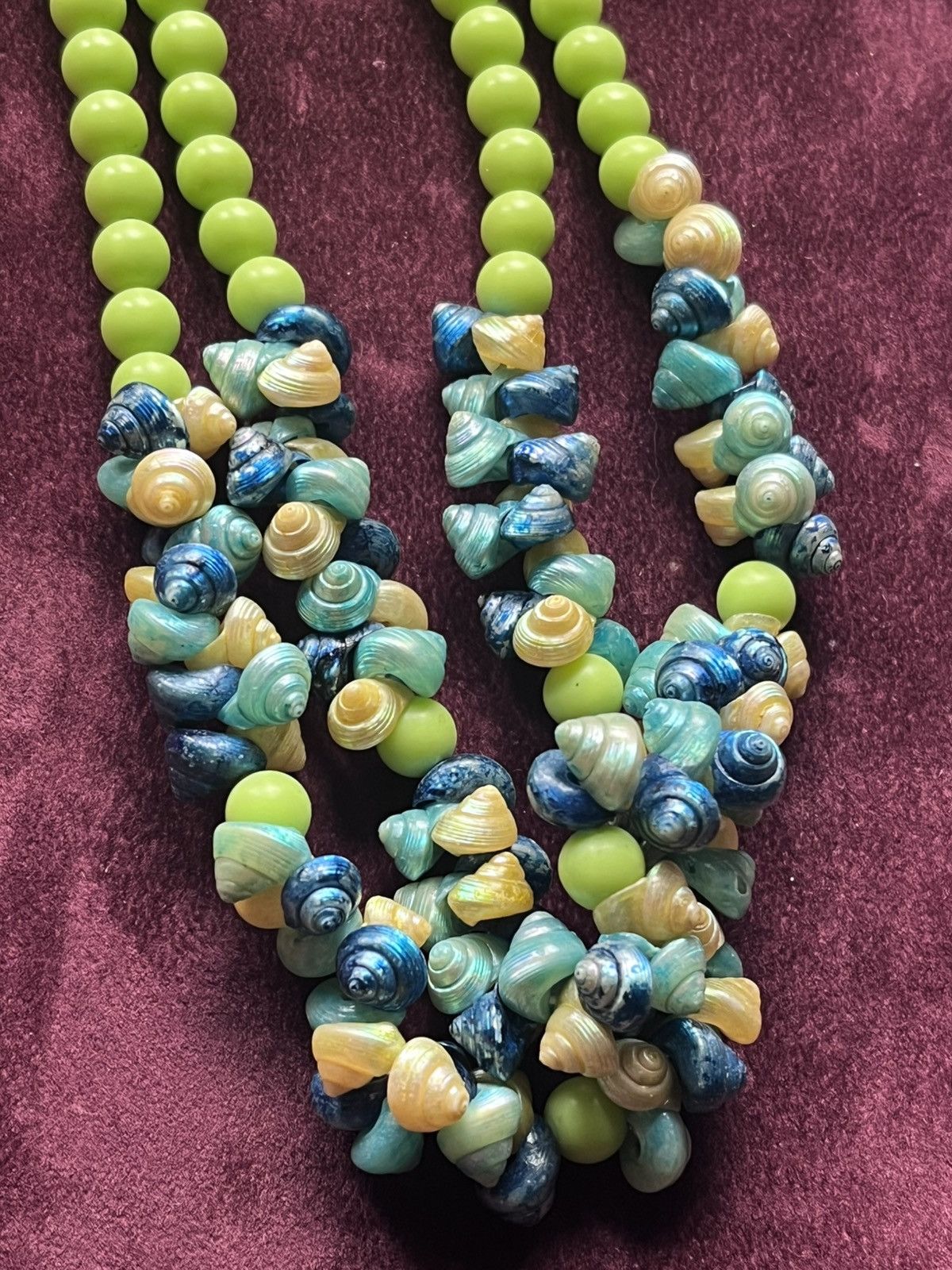Other ‘Id-Century Statement Necklace Chartreuse Blue Shells Size ONE SIZE - 2 Thumbnail