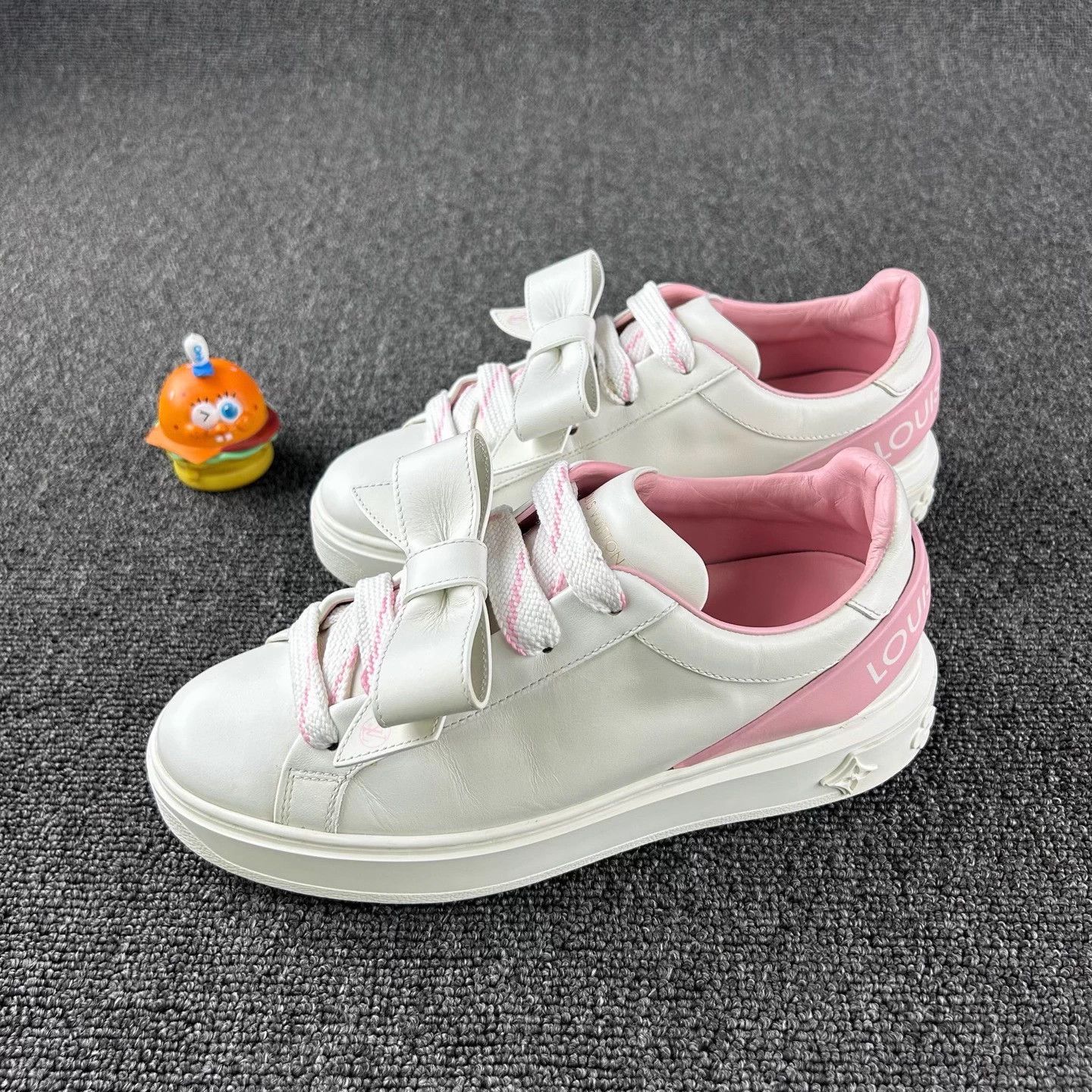 Louis Vuitton LV Pink & White Colorblock Bow Trainer Women's 36 Size US 5 / IT 35 - 1 Thumbnail