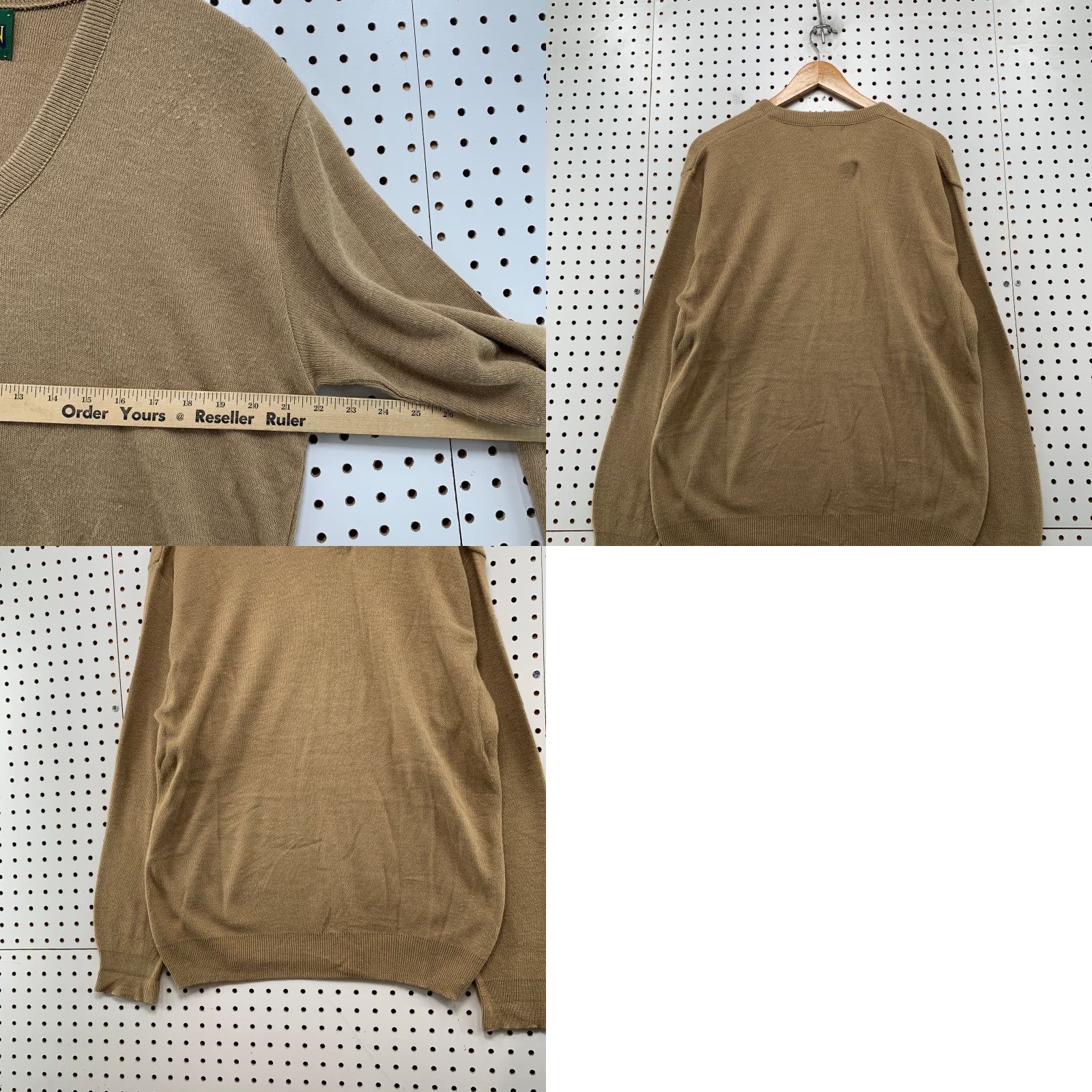Jantzen VINTAGE Jantzen Sweater Mens Large Tan V Neck Acrylic Pullover Made In Usa Size US L / EU 52-54 / 3 - 8 Thumbnail