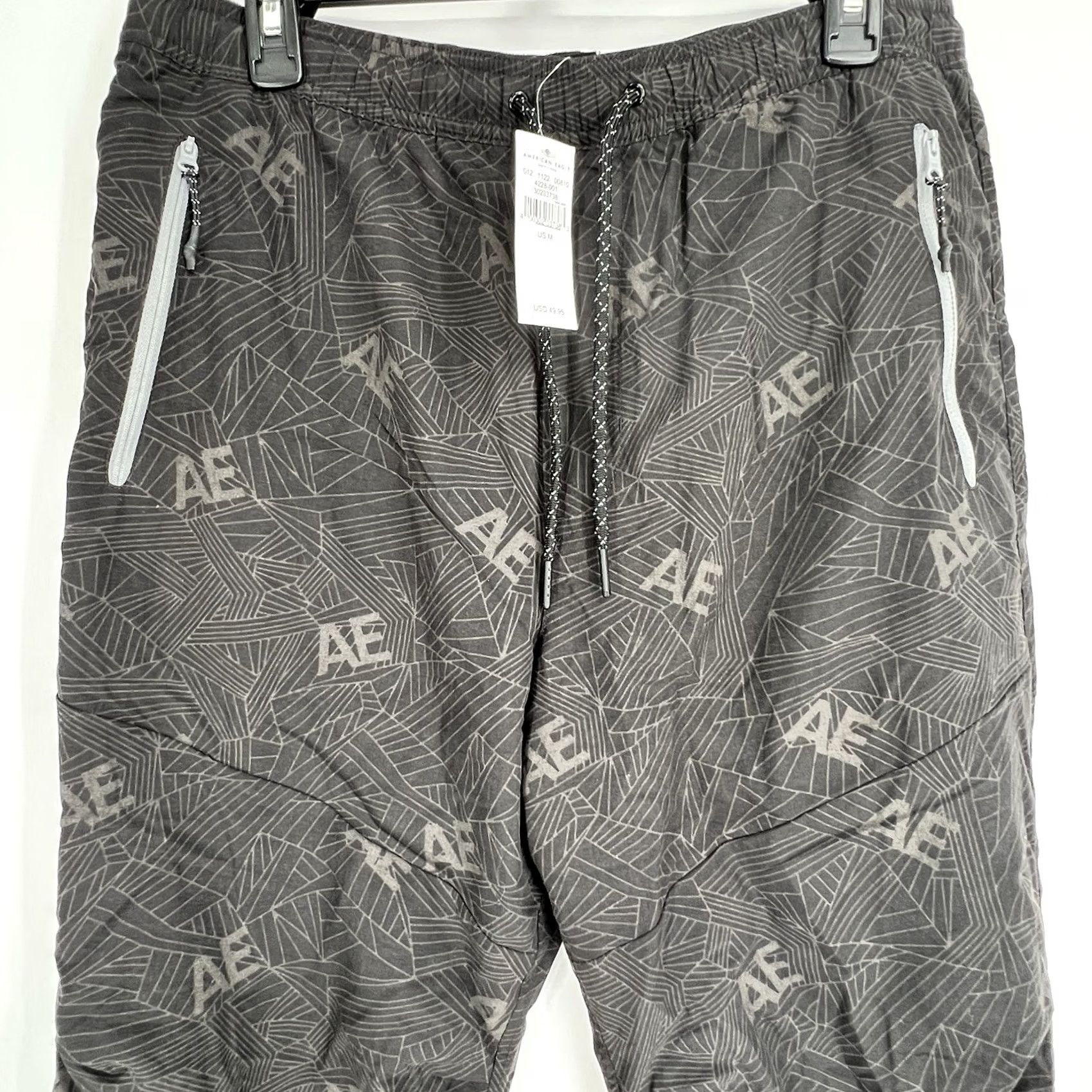 American Eagle Outfitters AMERICAN EAGLE OUTFITTERS AE NYLON JOGGER PANTS Men Medium Tapered Black & Gray Drawstring Activewear Pants Size US 31 - 5 Thumbnail