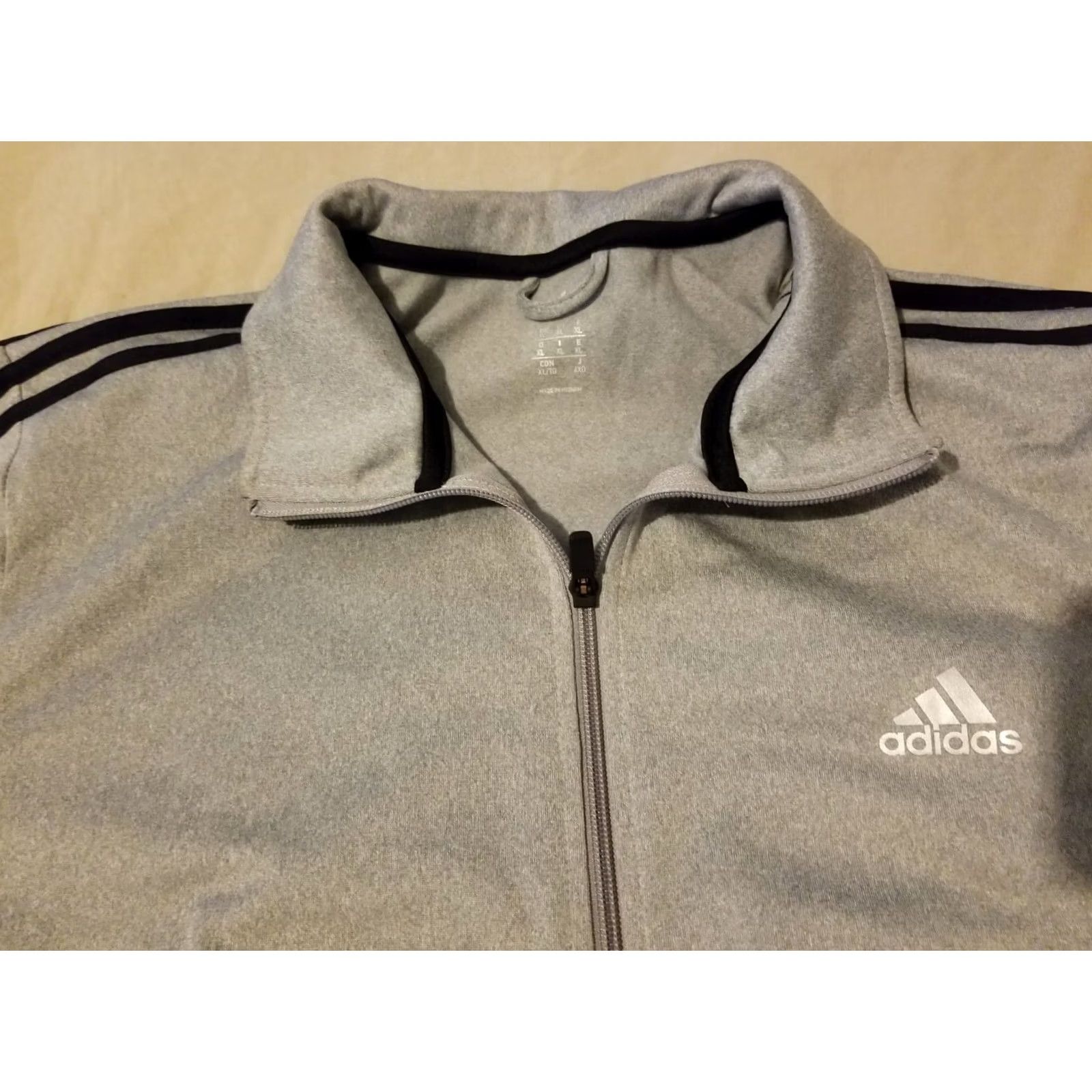 Adidas Mens adidas Jacket XL Grey Gray Athletic Gym Workout Size US XL / EU 56 / 4 - 2 Thumbnail