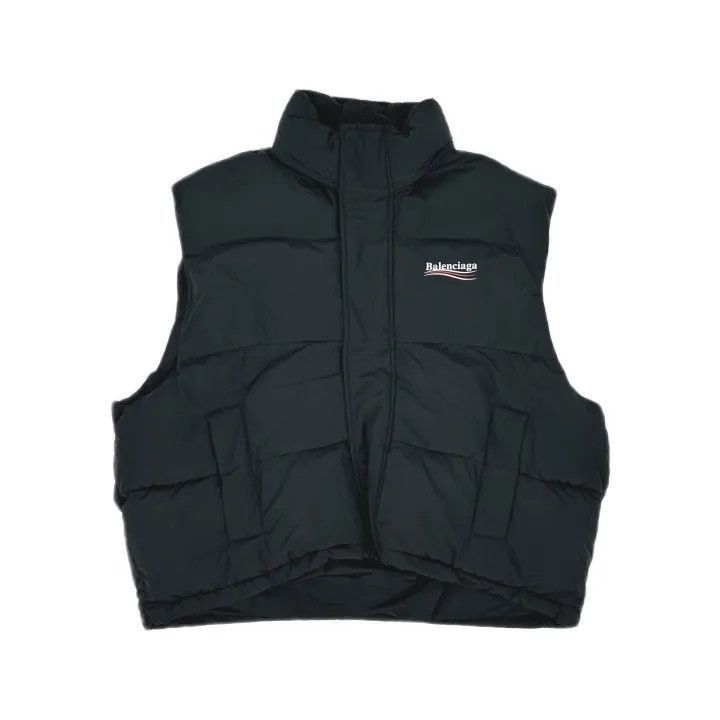 Balenciaga Balenciaga Black Logo Print Stand Collar Vest 0079-2507 Size US L / EU 52-54 / 3 - 2 Thumbnail
