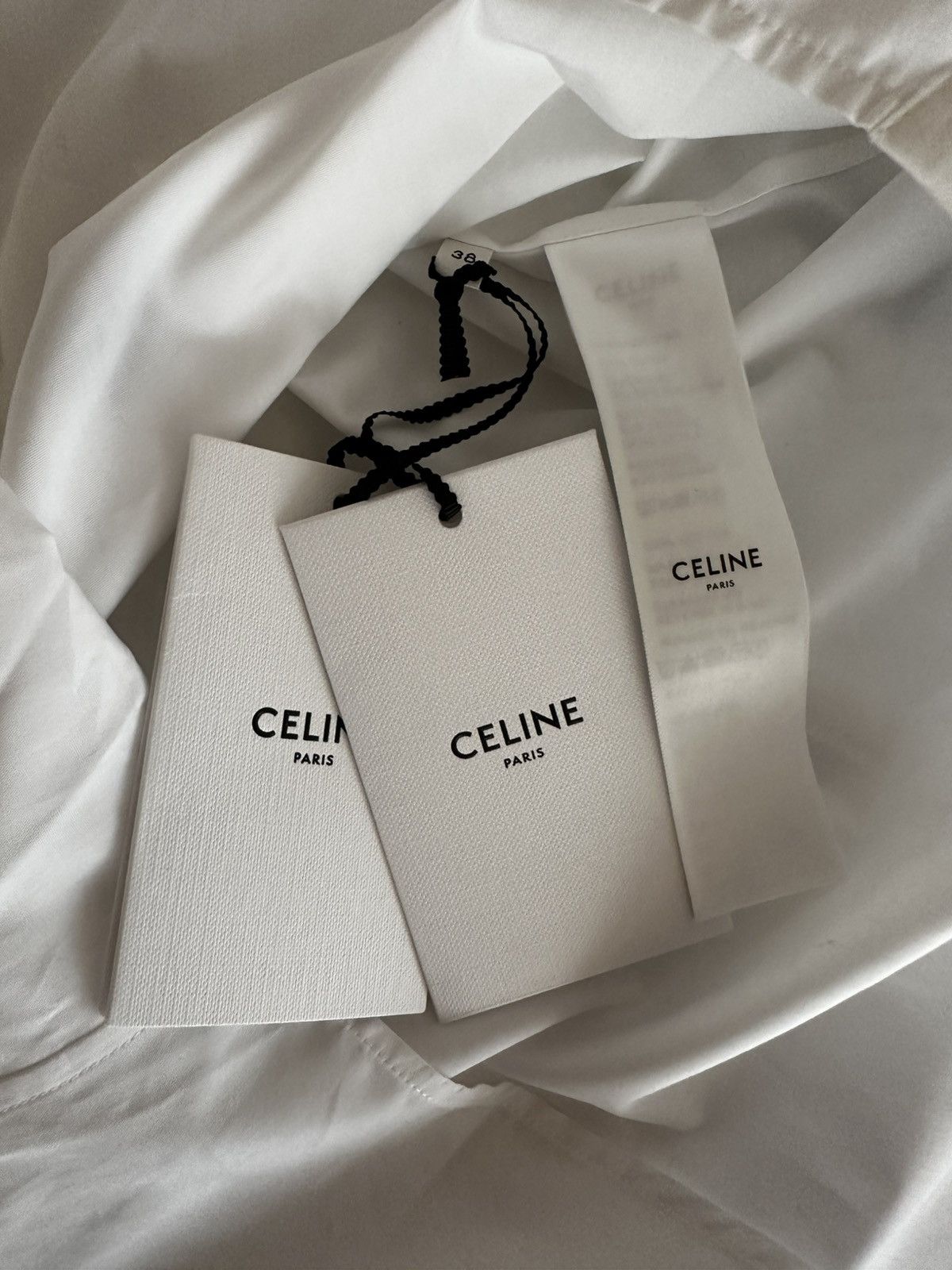 Celine 24SS Loose Shirt White Cotton Poplin Triomphe Sz 38 Size US S / EU 44-46 / 1 - 9 Thumbnail