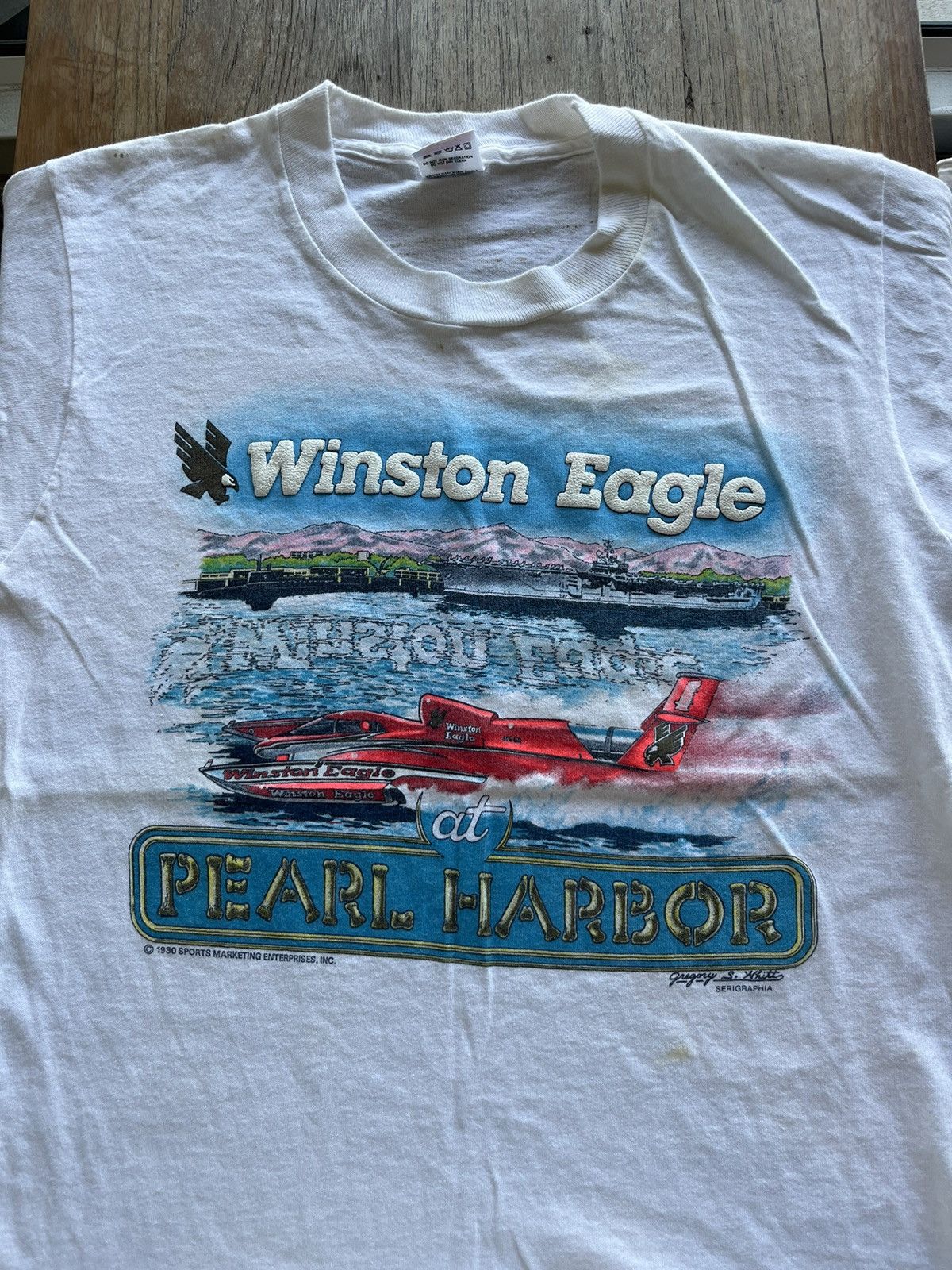 Vintage Vintage Winston Eagle at Pearl Harbor 1990’s sports Tshirt Size US S / EU 44-46 / 1 - 3 Thumbnail