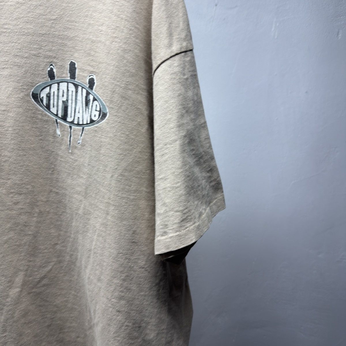 Vintage 90s Top Dawg Bulldog Shirt Beige ERD Grunge Chrome WCC Band Size US XL / EU 56 / 4 - 6 Thumbnail