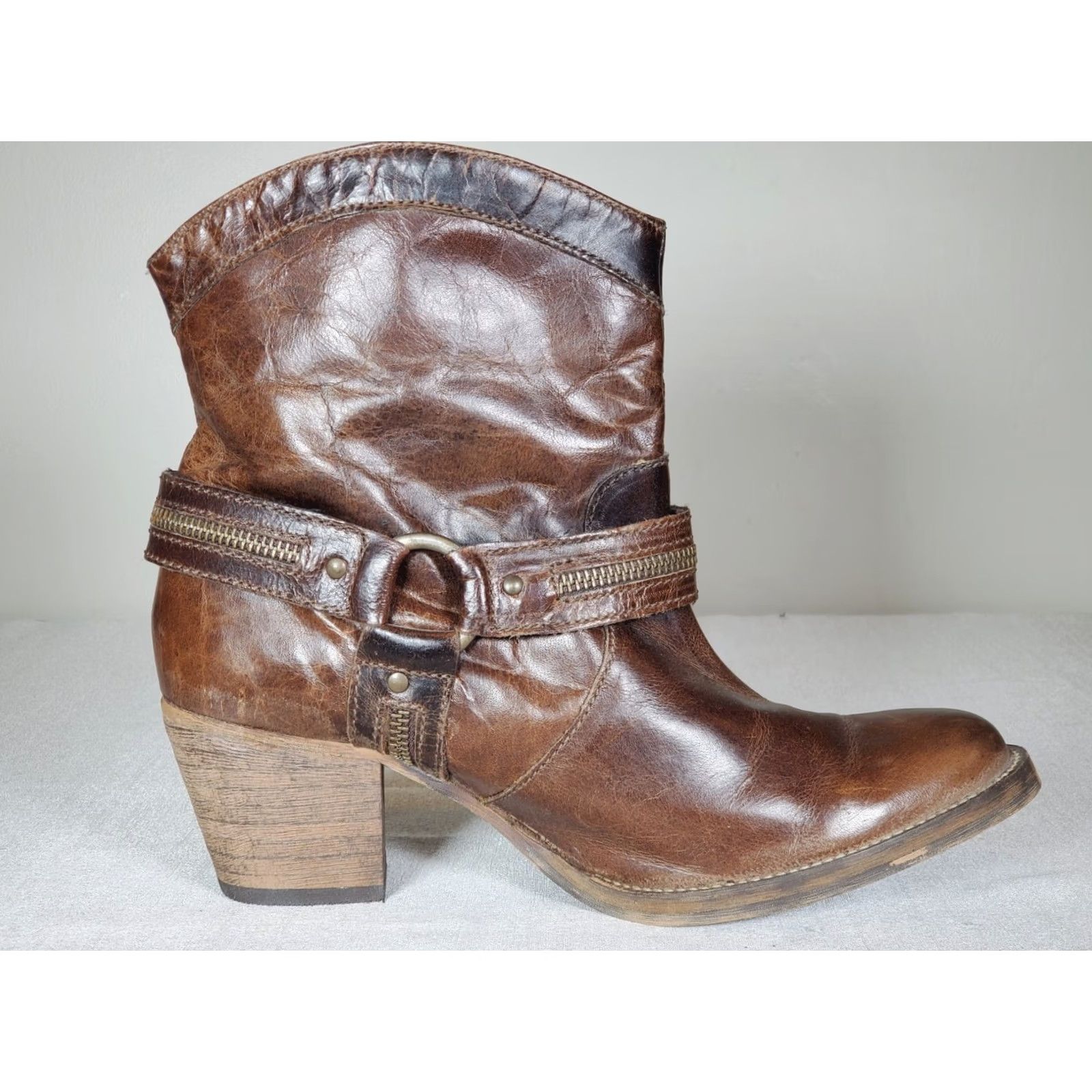 Etro Dingo Metro Bluff Western Harness Boots Brown Leather Zipper Women's US 10 New Size US 10 / IT 40 - 4 Thumbnail