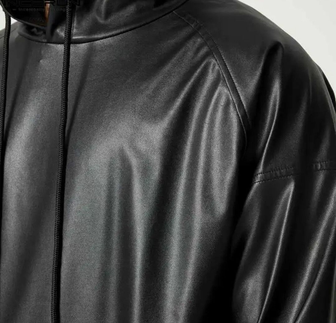 Vintage Reflective PU Leather Hooded Hoodies Size US S / EU 44-46 / 1 - 8 Thumbnail