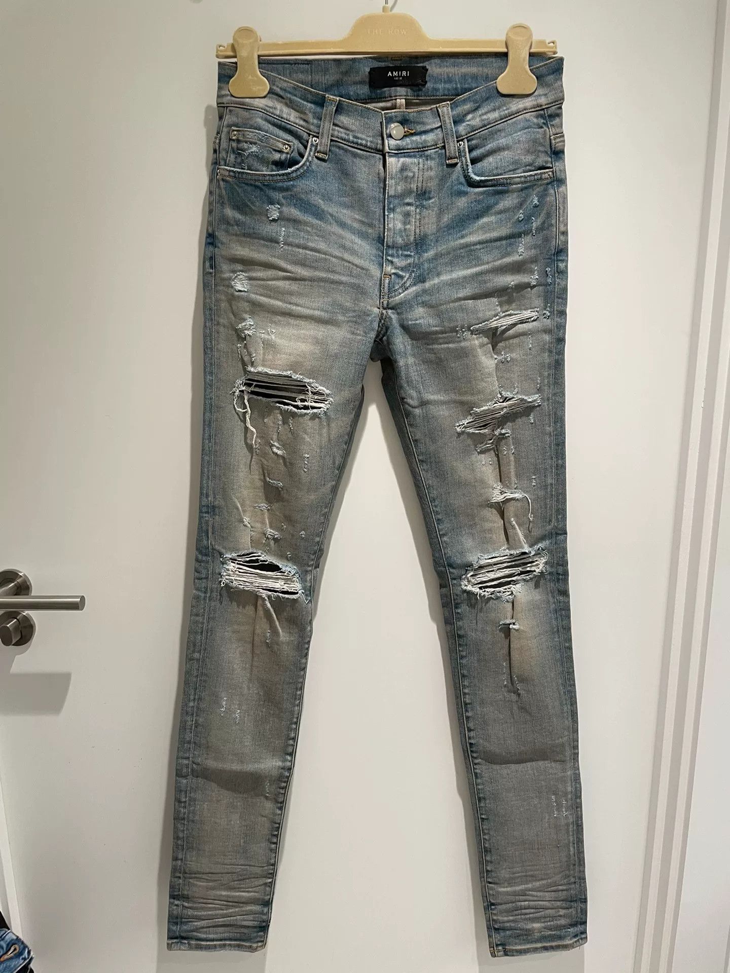 Amiri Amiri Yellow Distressed Denim Jeans 29 Size US 29 - 1 Thumbnail