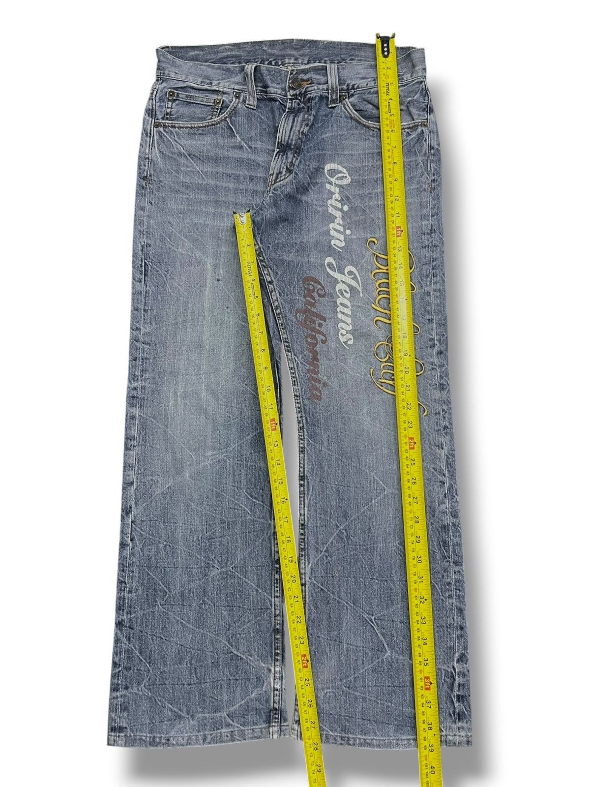 Japanese Brand Bootcut Vintage Oririn Jeans - Faded Thunder Wash,Distressed Size US 32 / EU 48 - 10 Thumbnail