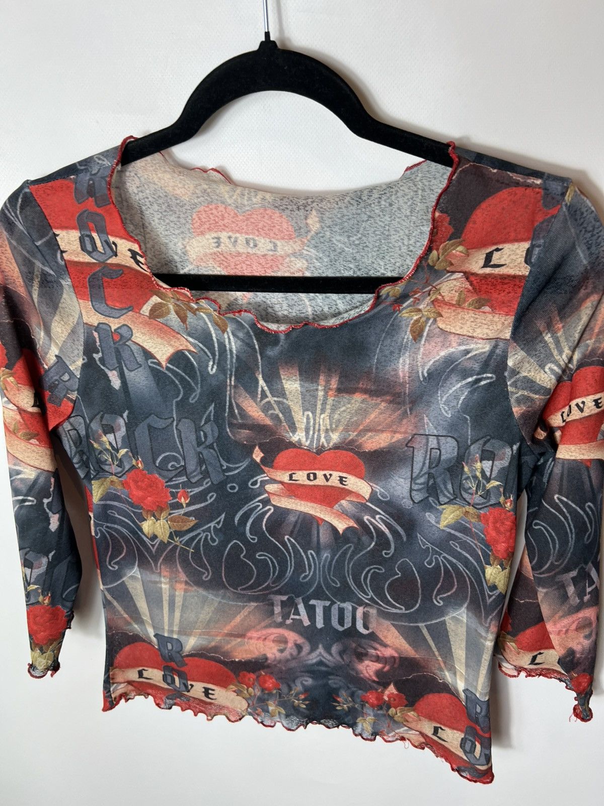 Vintage Vintage streetwear y2k Mesh tattoo long sleeve Top JPG Style Size S / US 4 / IT 40 - 4 Thumbnail