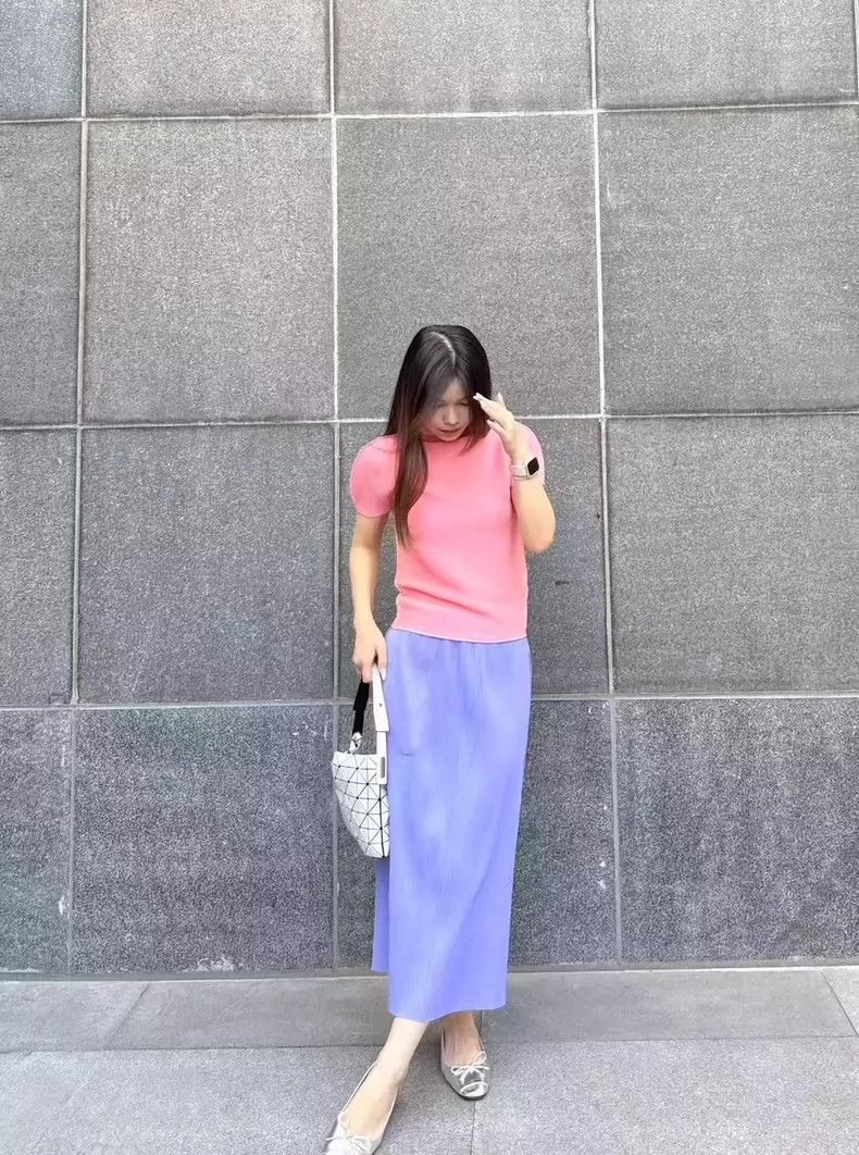 Issey Miyake issey miyake size:one size Pink pleated short sleeves Size XXS / US 00 / IT 34 - 1 Thumbnail