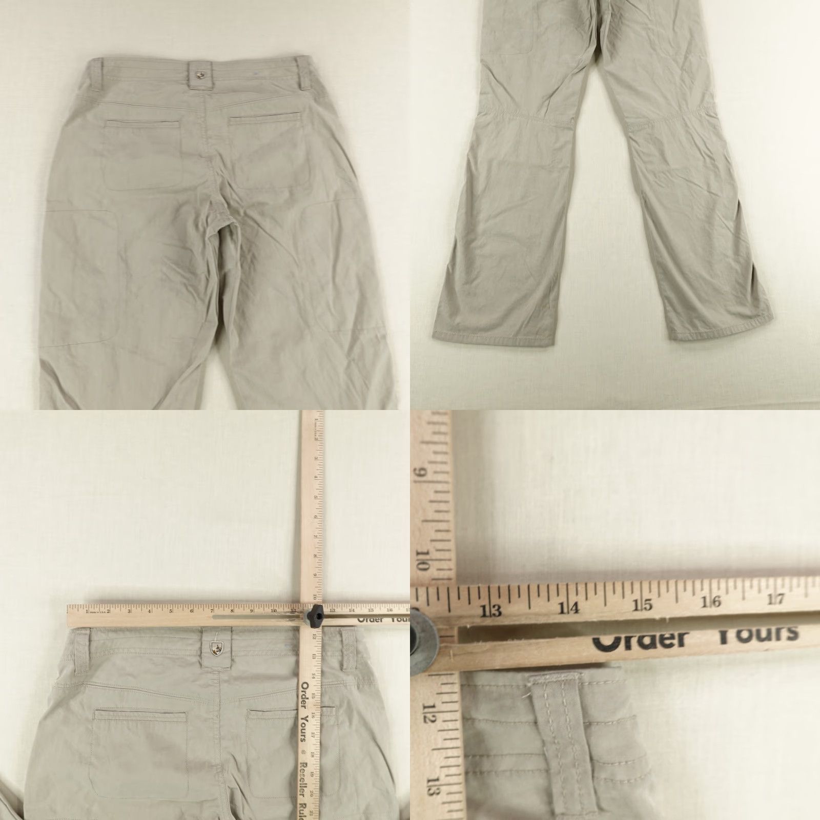 Vintage KÜHL Pants Womens 6 Cargo Beige Lightweight Roll Up Hiking Outdoor Trail Size 28" / US 6 / IT 42 - 8 Thumbnail