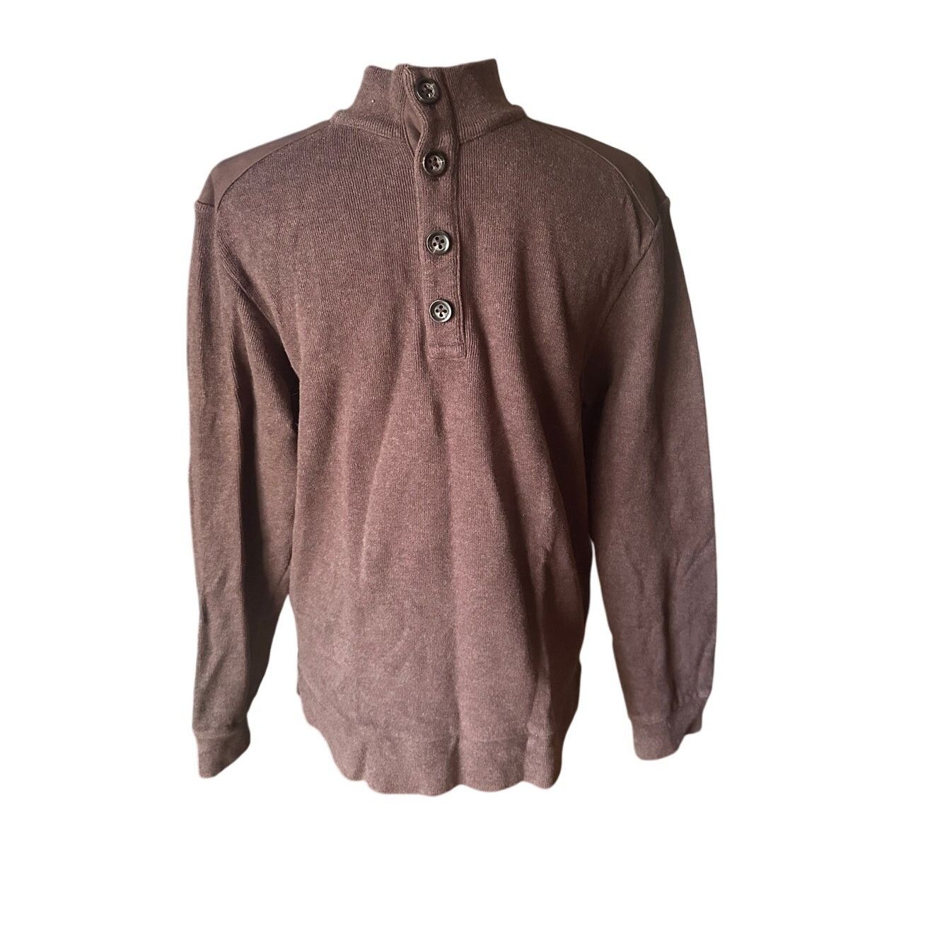 Cremieux Cremieux Classic Knit Sweater w/ Suede Elbow Patches – Brown Size US S / EU 44-46 / 1 - 1 Thumbnail