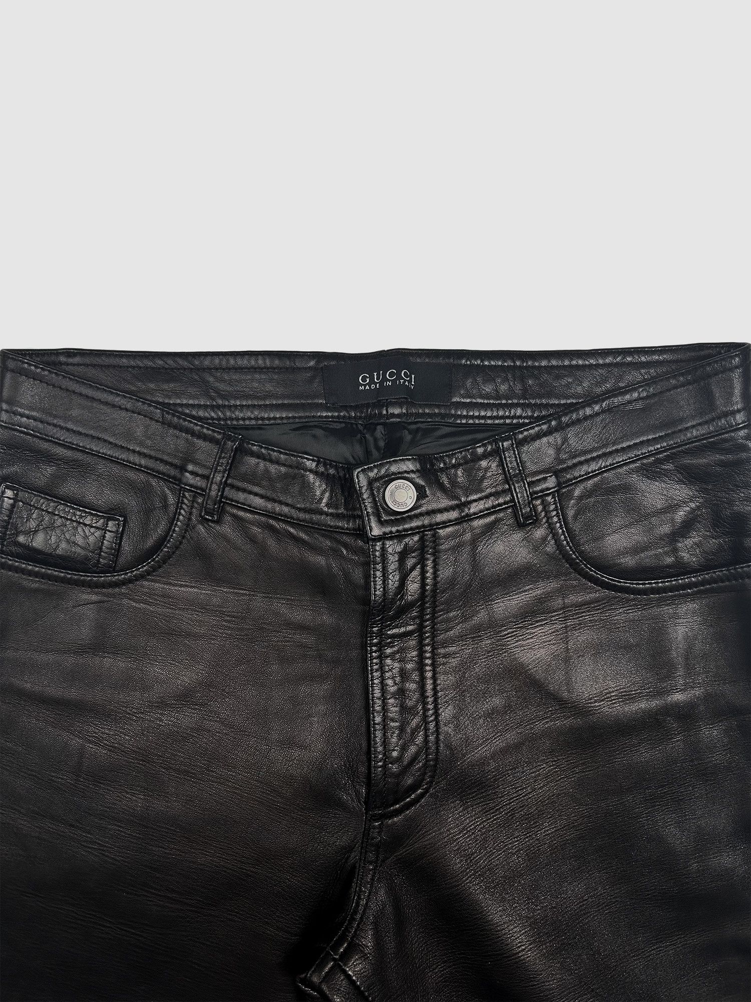 Gucci Gucci Tom Ford 1990s Leather Pants Size US 34 / EU 50 - 3 Thumbnail