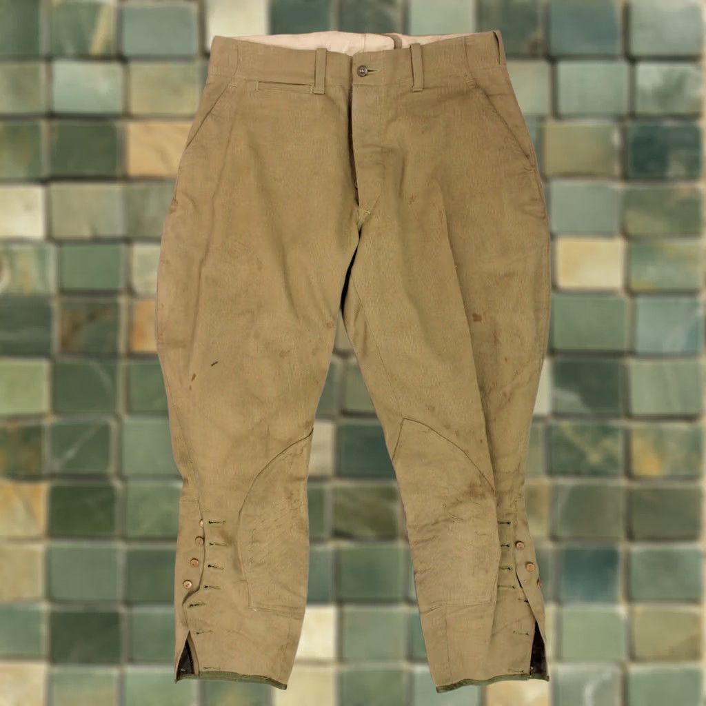 Olive VINTAGE 1920s 1930s Olive Green Breeches Pants Sz 32x24 20s 30s Mens Size US 32 / EU 48 - 1 Thumbnail